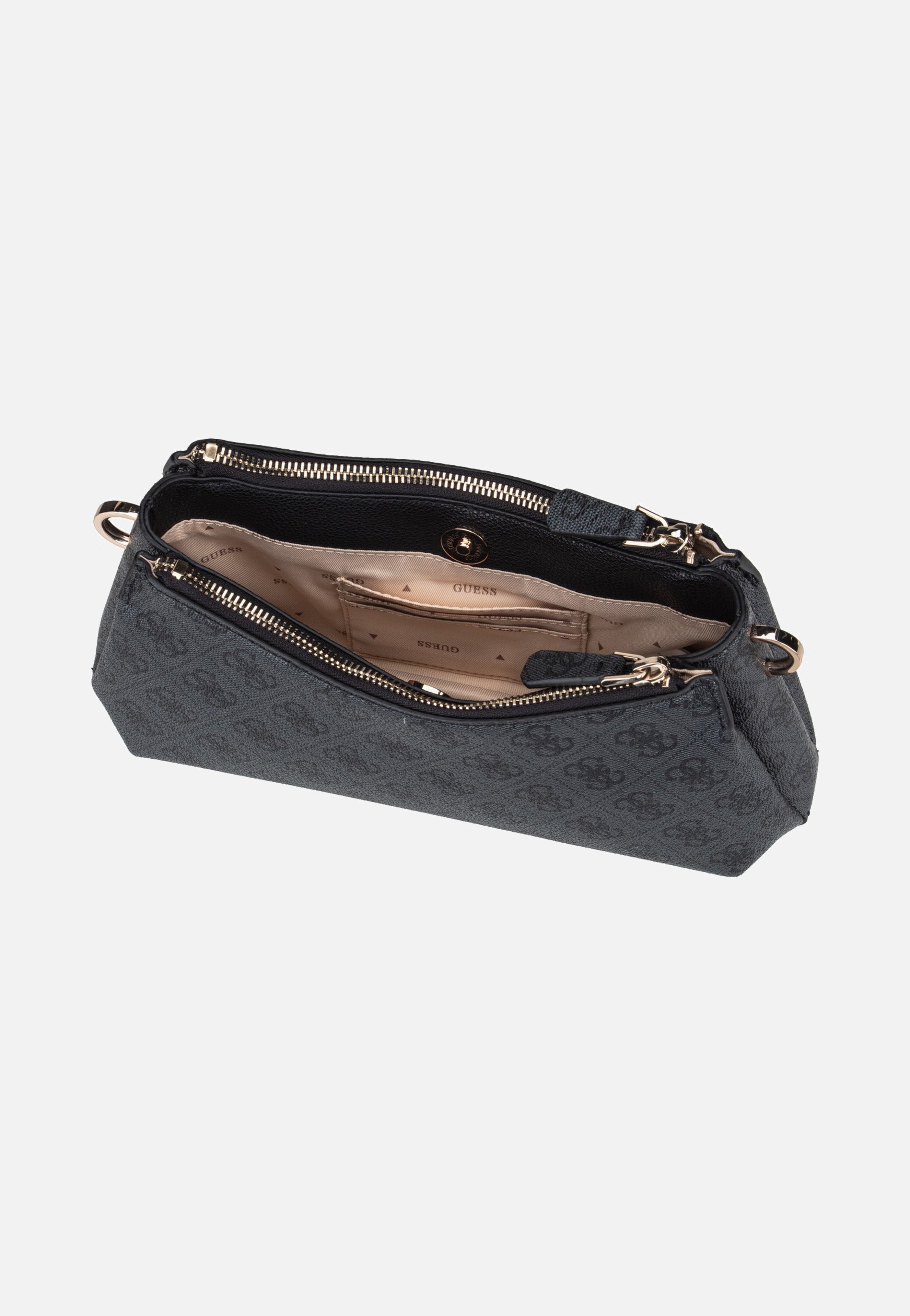 Guess Noelle II 3 Comp Xbody Coal Logo Shoulder Bag