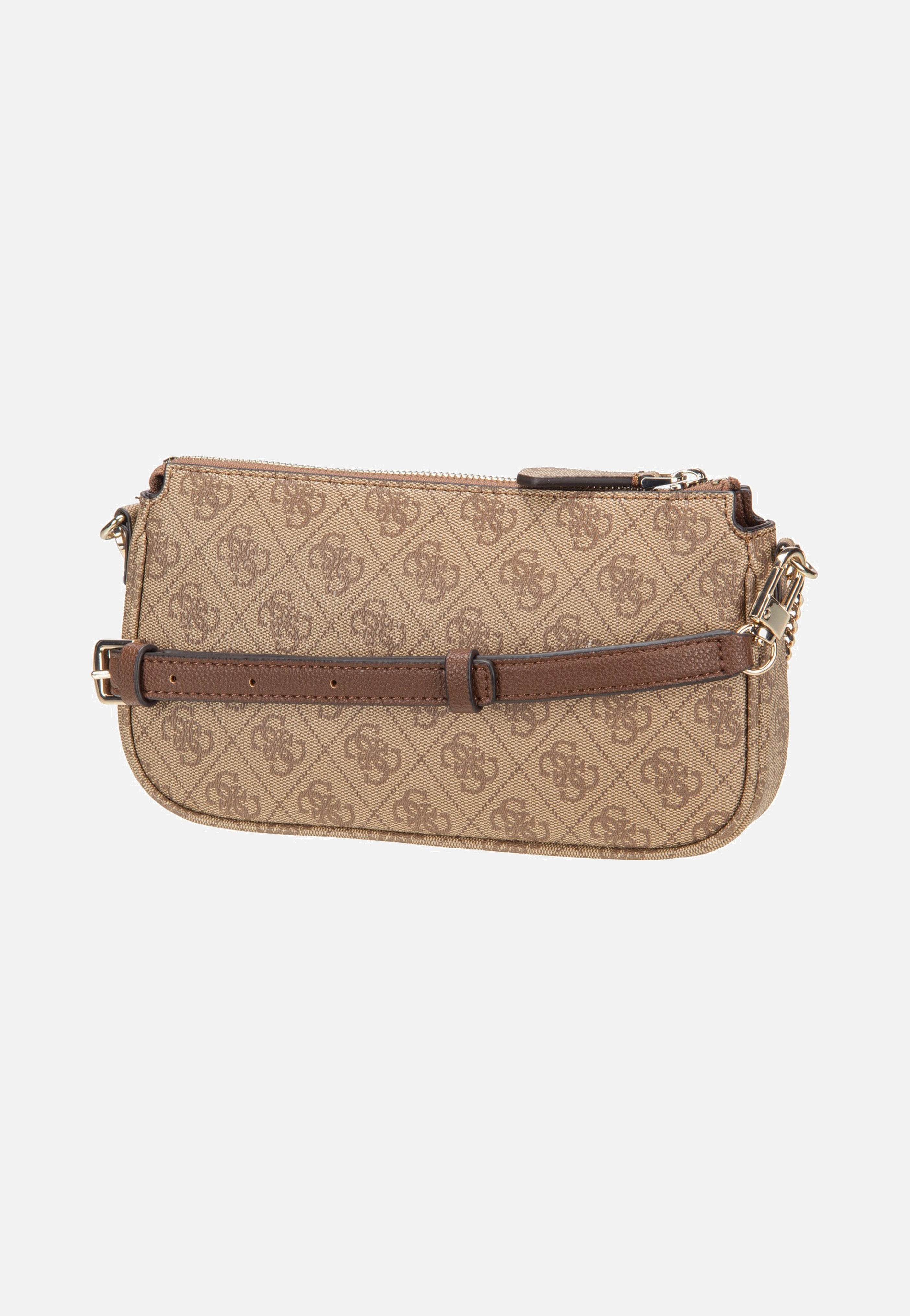 Guess Noelle II Double Pouch CB 72710 Logo Latte/Brown Crossbody Bag