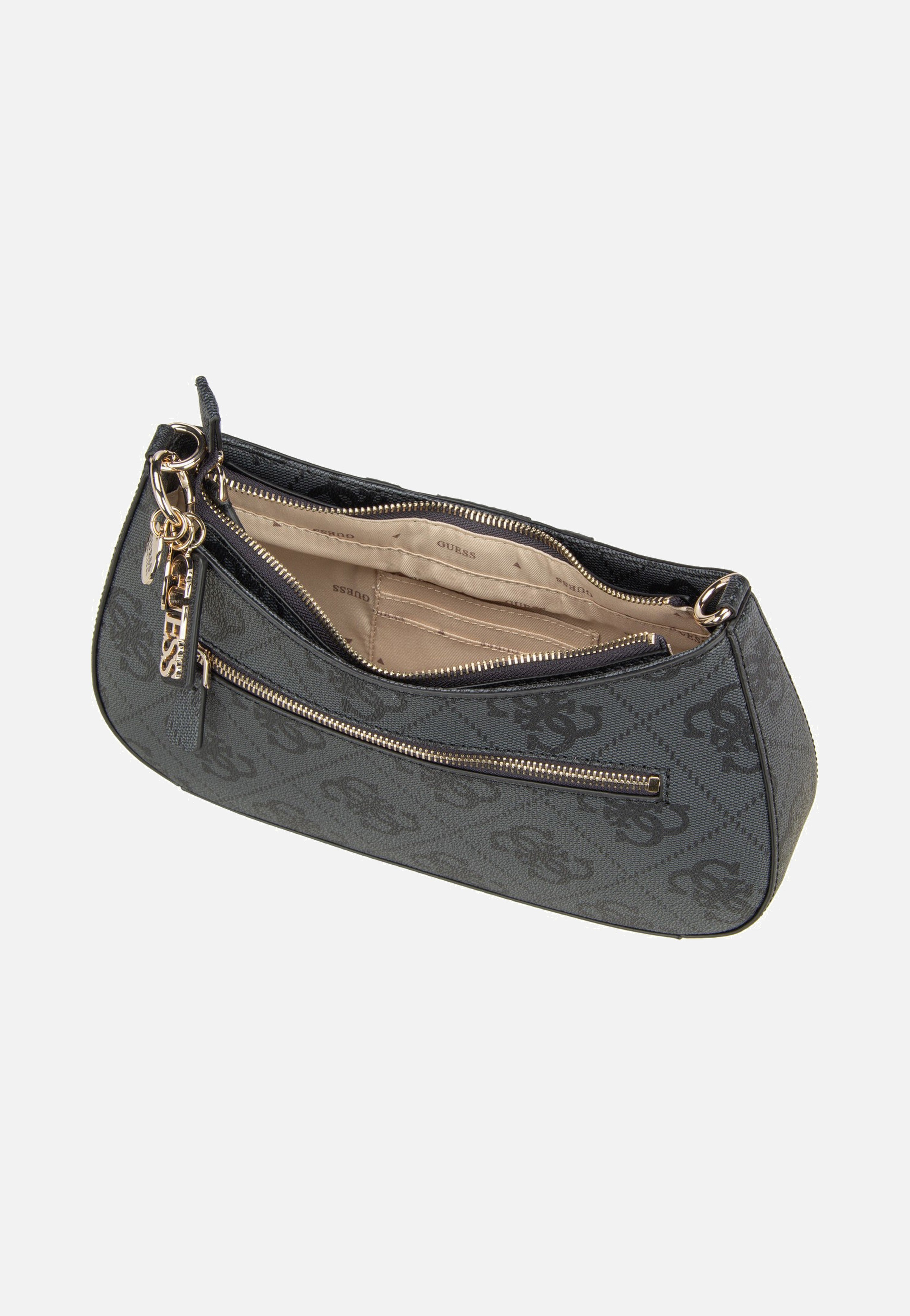 Guess Noelle II Top Zip SHB 72180 Coal Logo Shoulder Bag