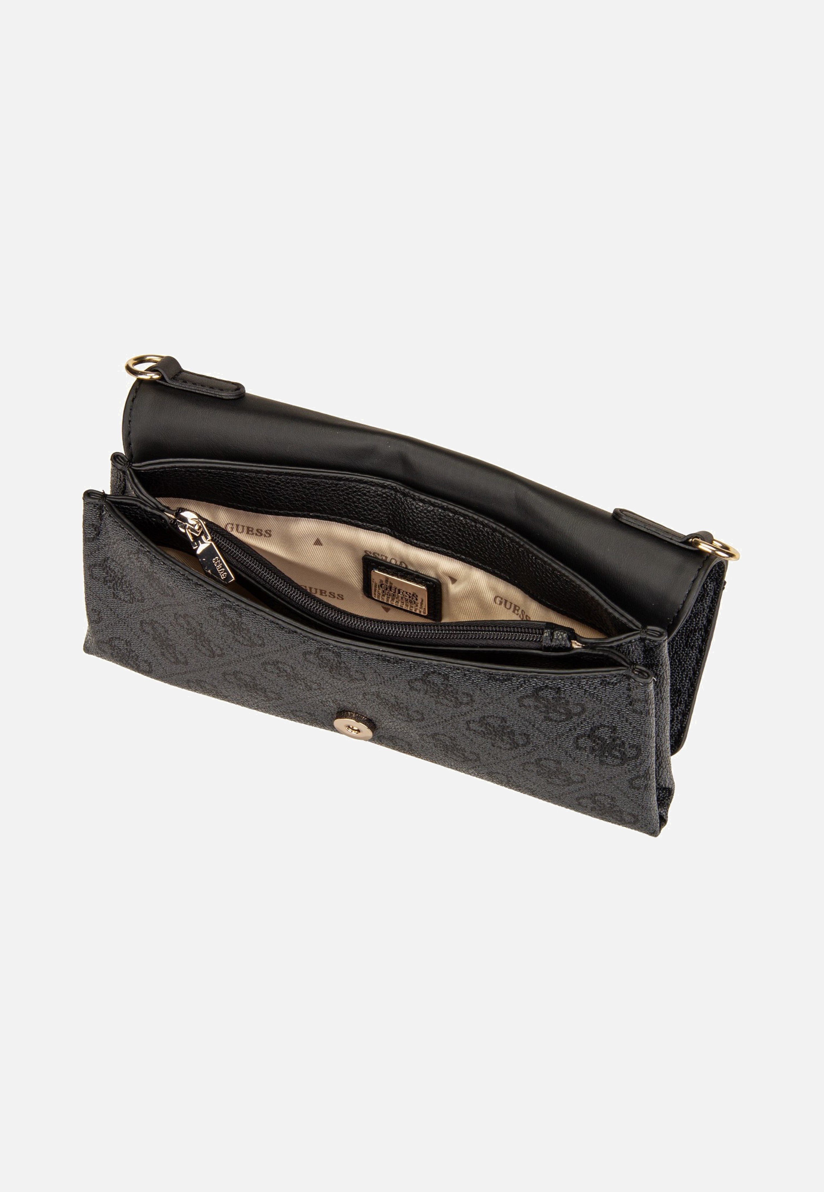 Guess Noelle II Xbody Flap Organizer Coal Logo Clutch