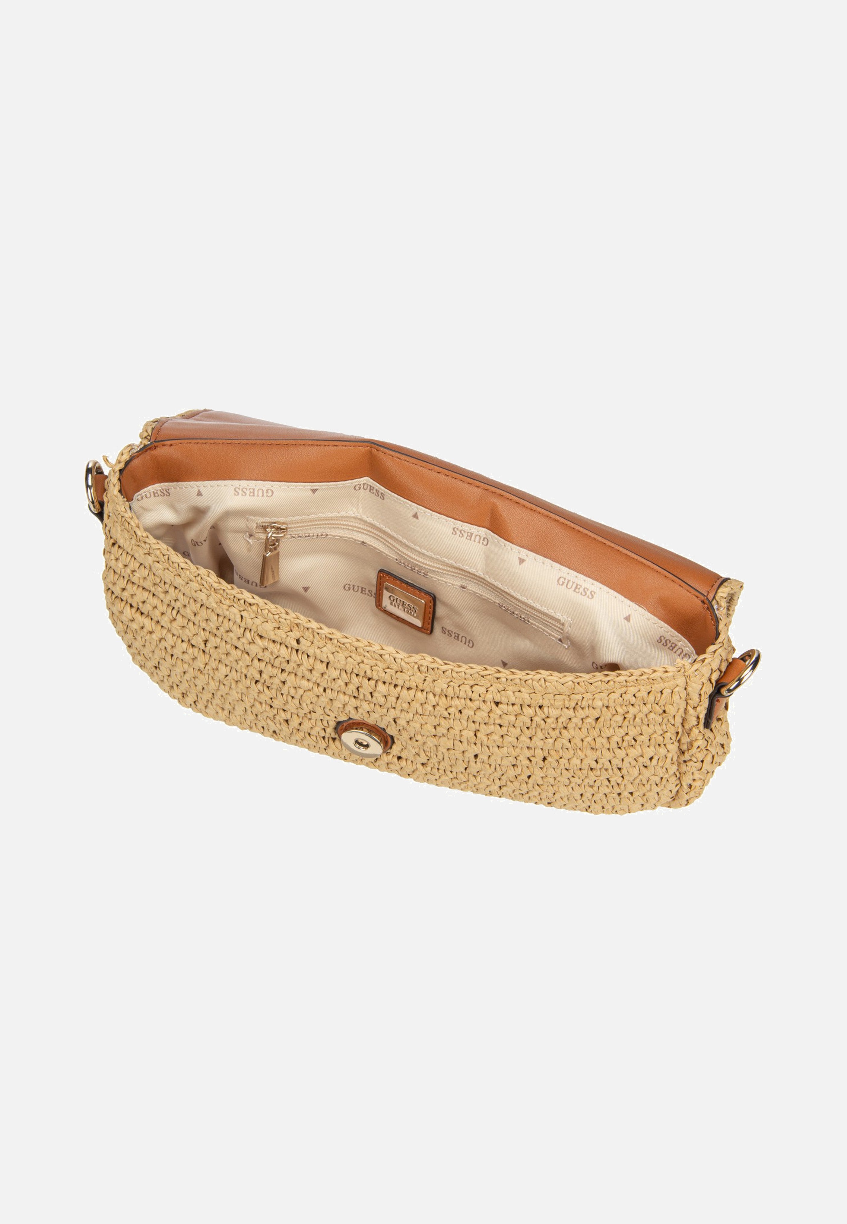 Guess Ofelia Flap Shoulder 23190 Natural/Cognac Shoulder Bag