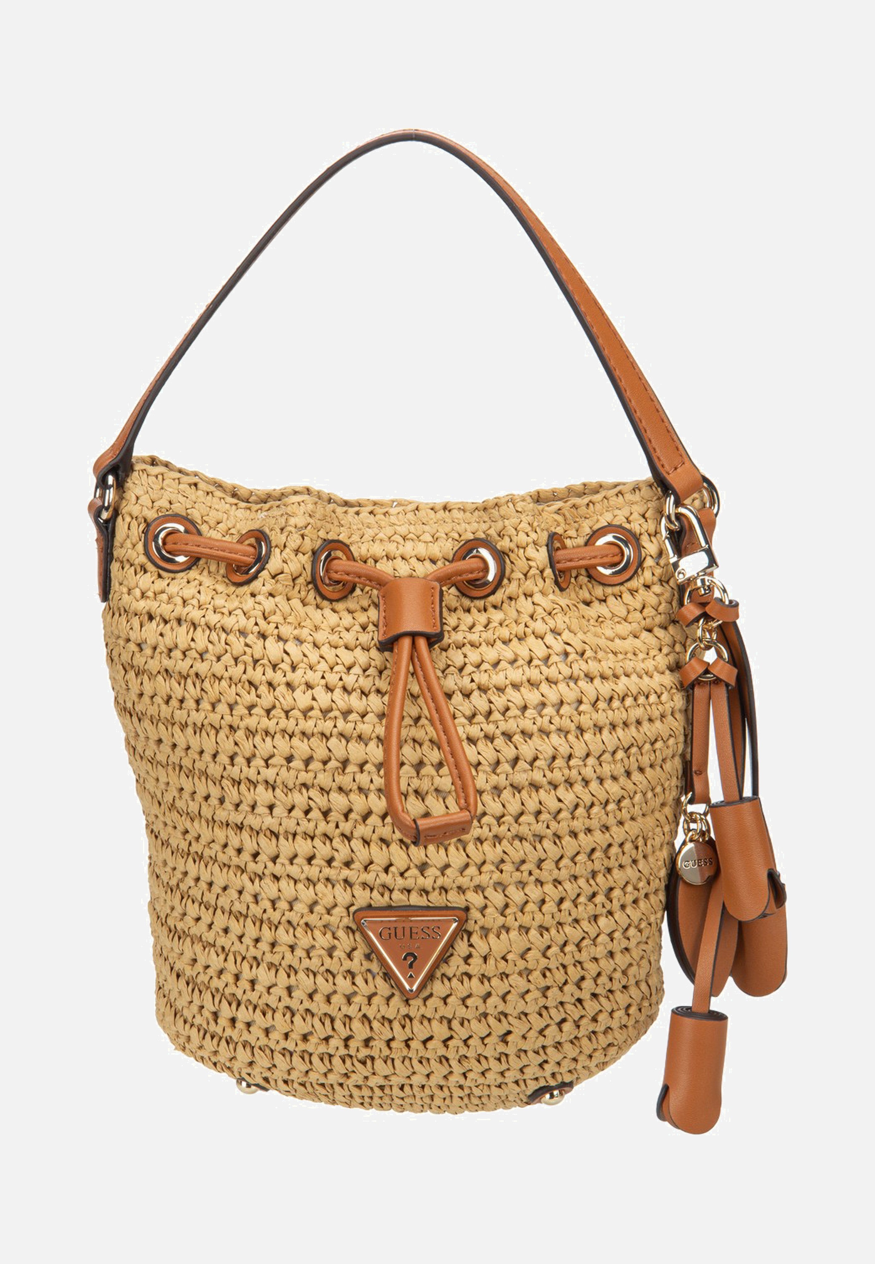 Guess Ofelia Top Handle Bucket 23030 Natural/Cognac Bucket Bag