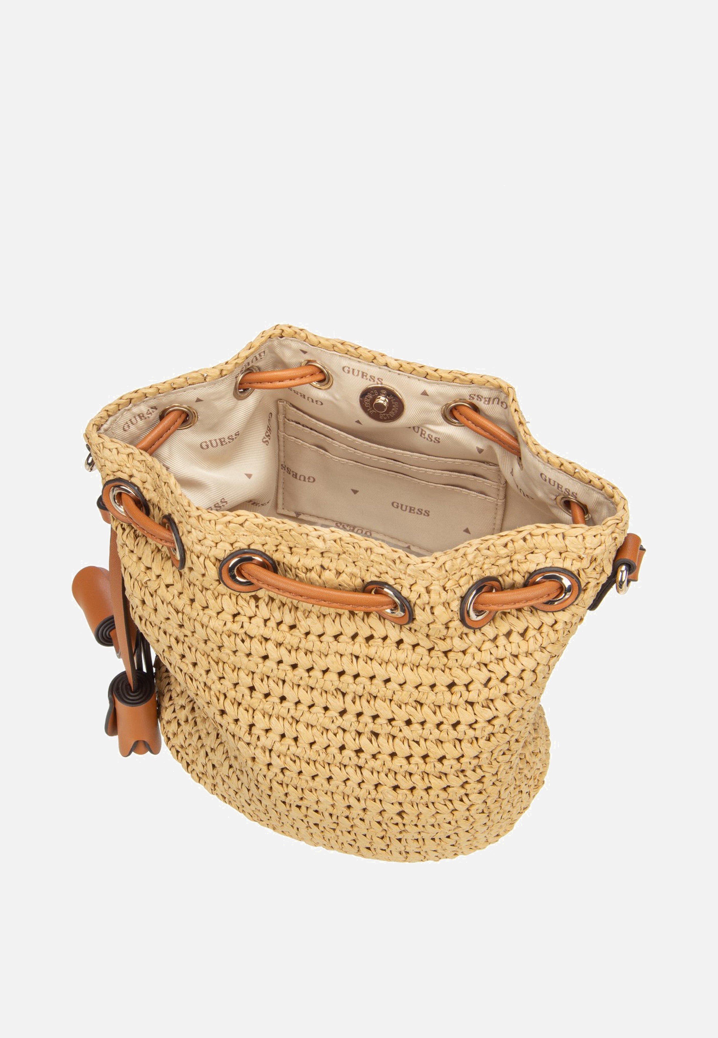 Guess Ofelia Top Handle Bucket 23030 Natural/Cognac Bucket Bag