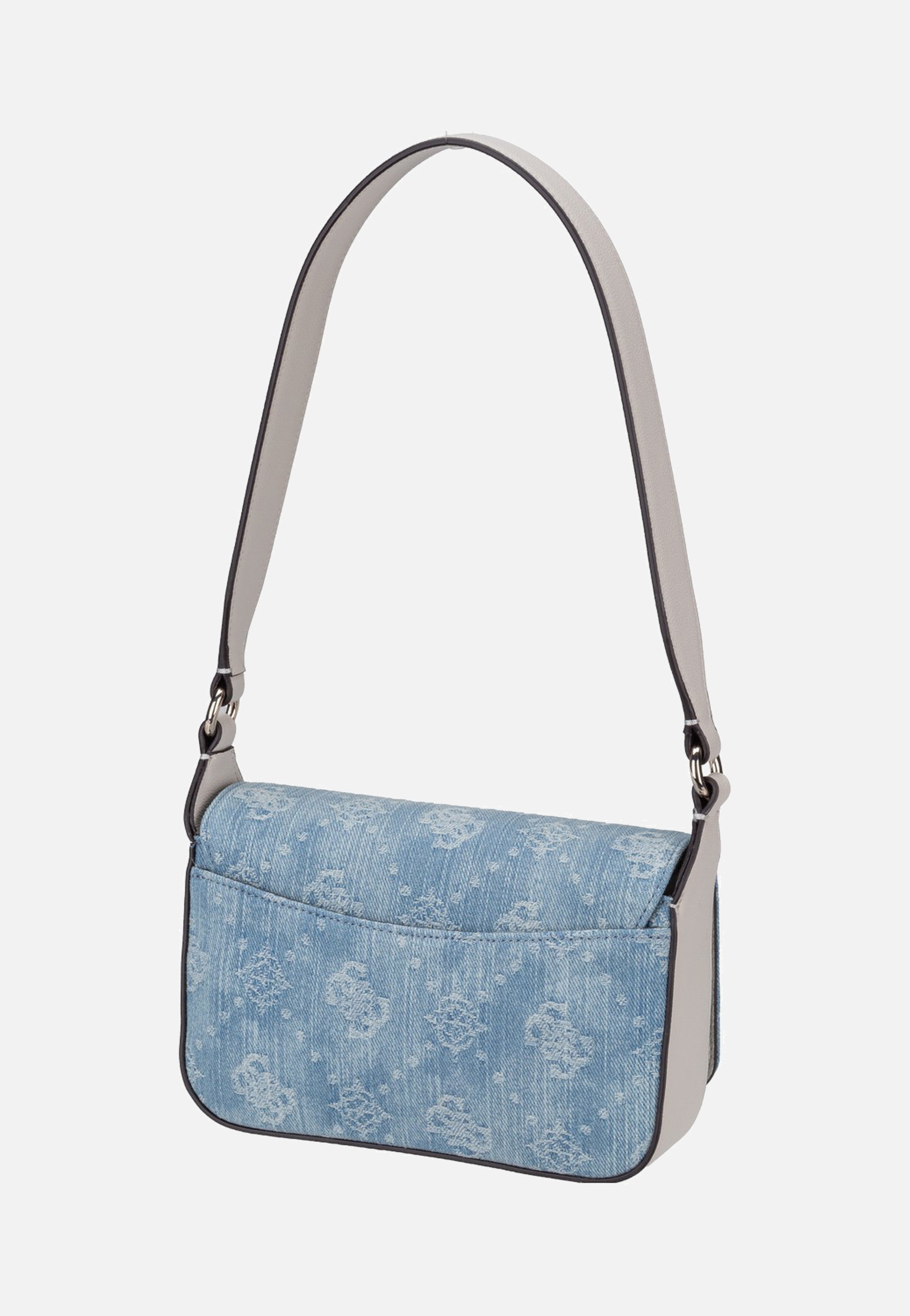 Guess Ruby Flap 40190 Denim Logo Shoulder Bag