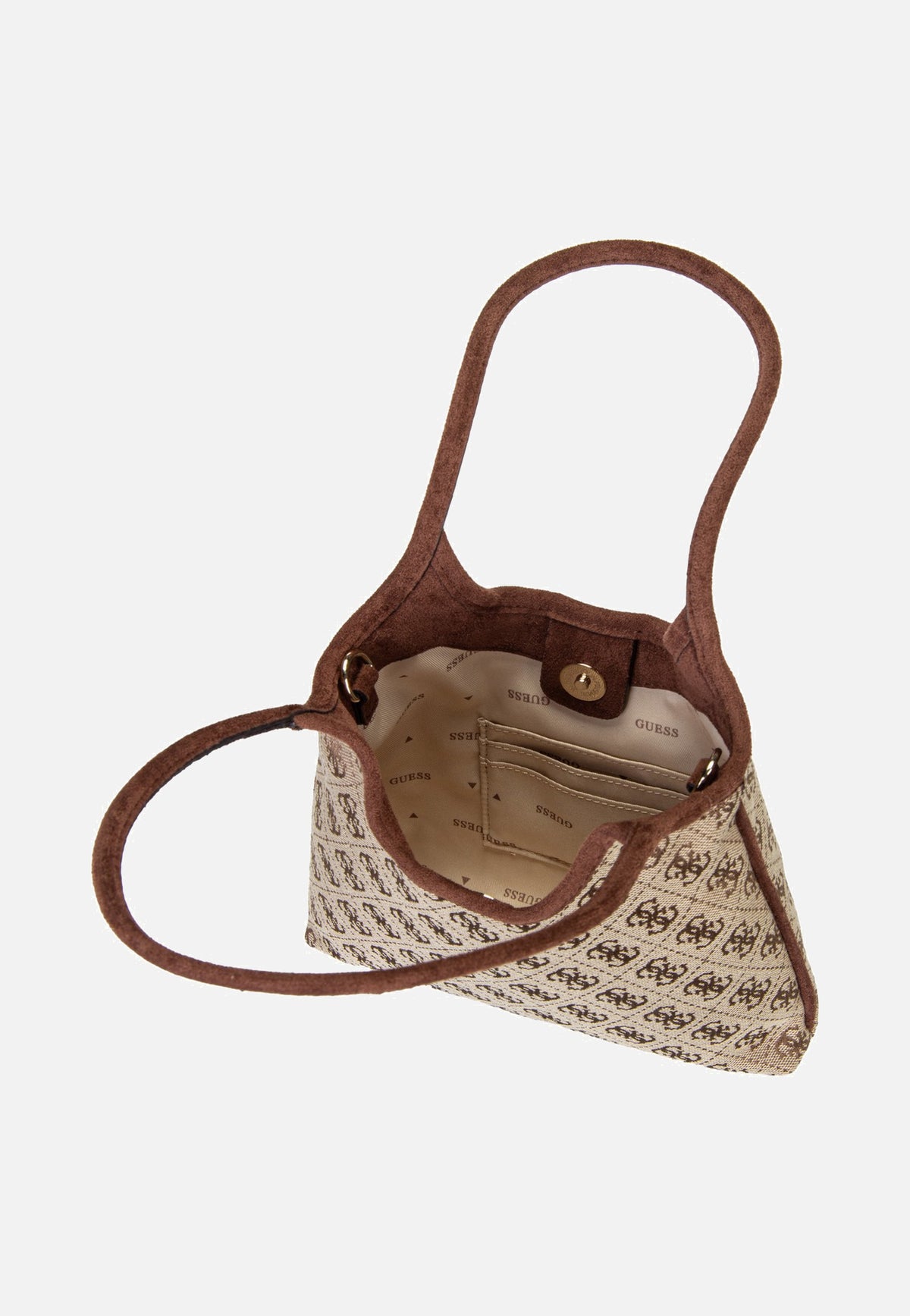 Guess Samantha Mini 13750 Latte Logo/Brown Borsa a tracolla
