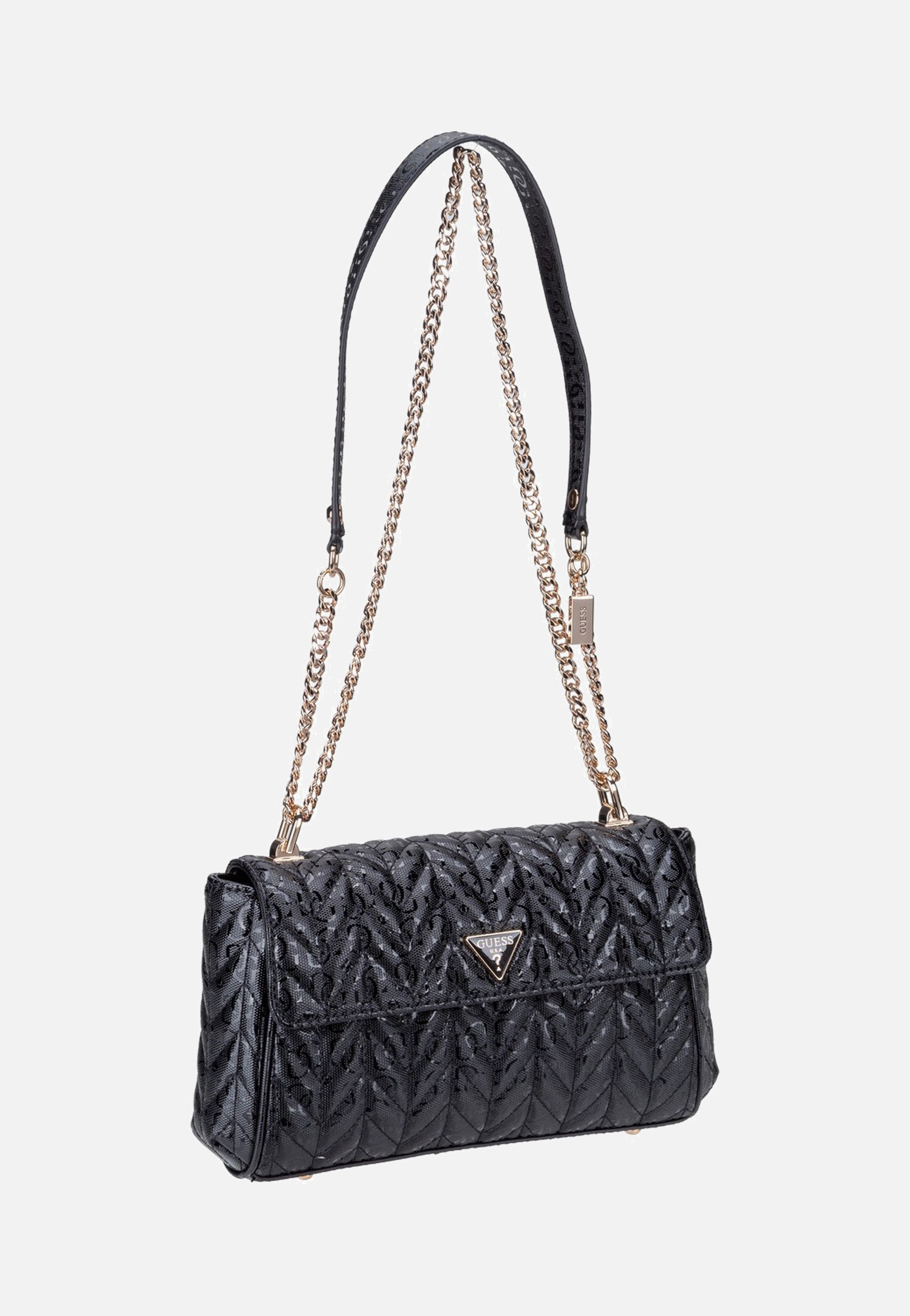 Guess Stacey Convertible Flap 41210 Black Crossbody Bag