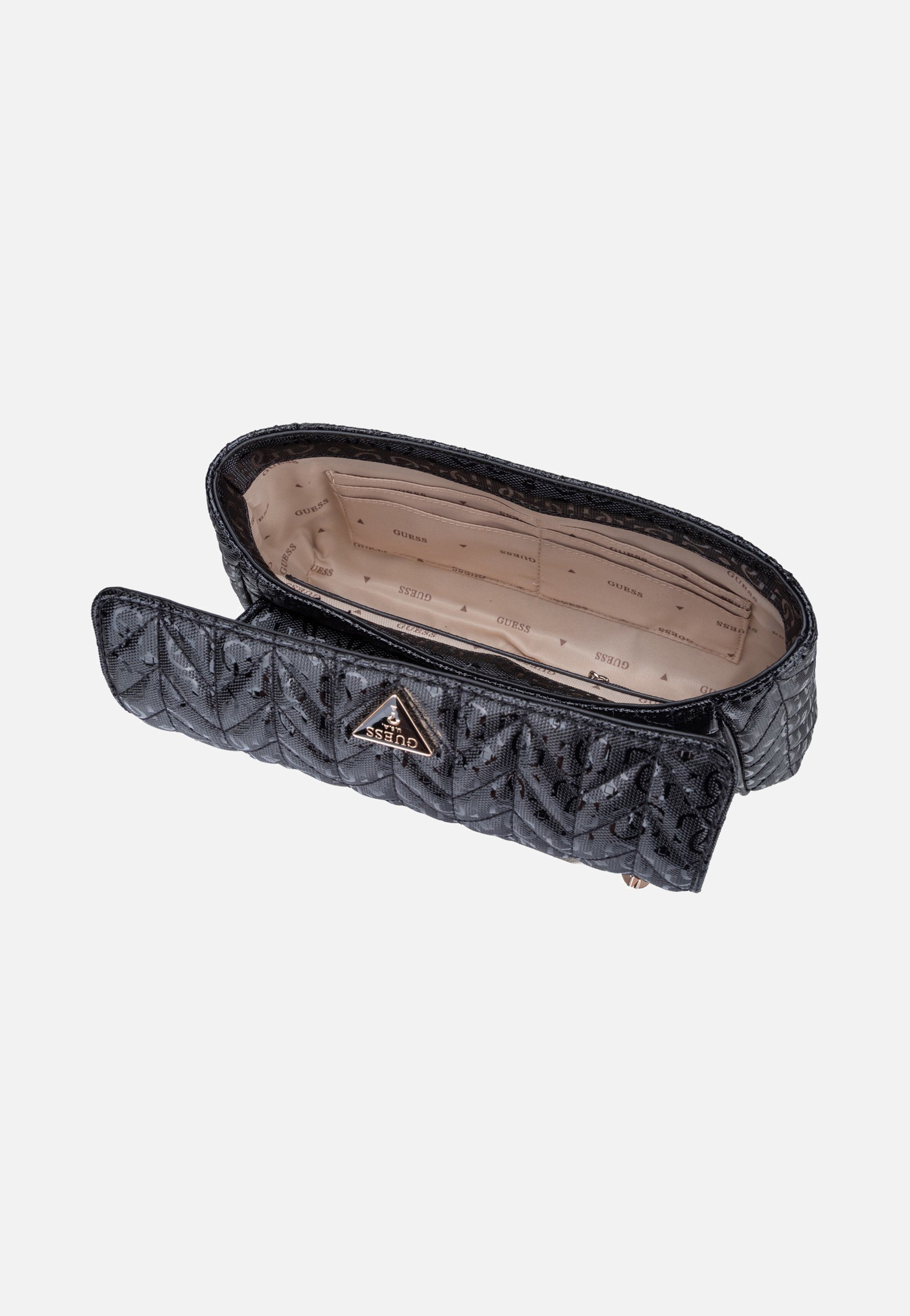 Guess Stacey Convertible Flap 41210 Black Crossbody Bag
