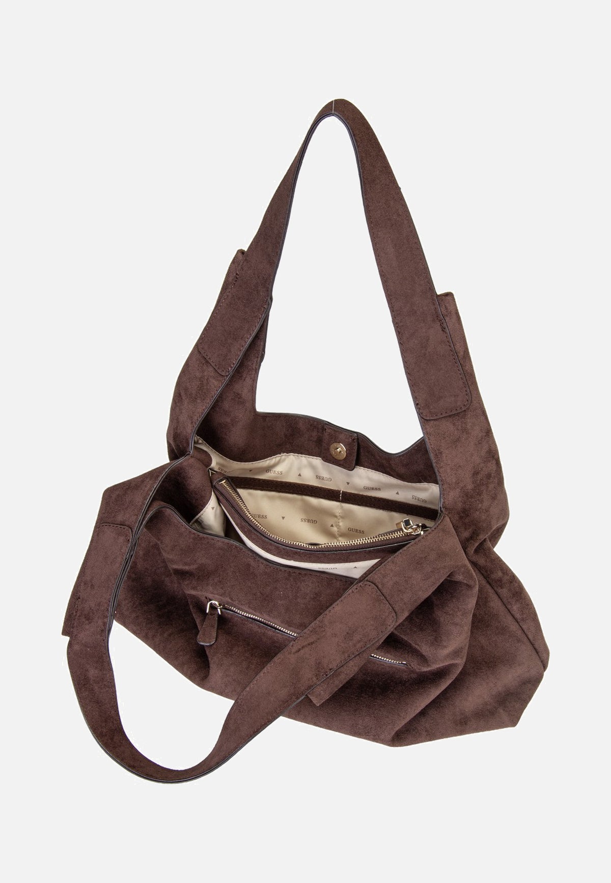 Guess Sunset Suede 14020 Espresso Hobo Bag