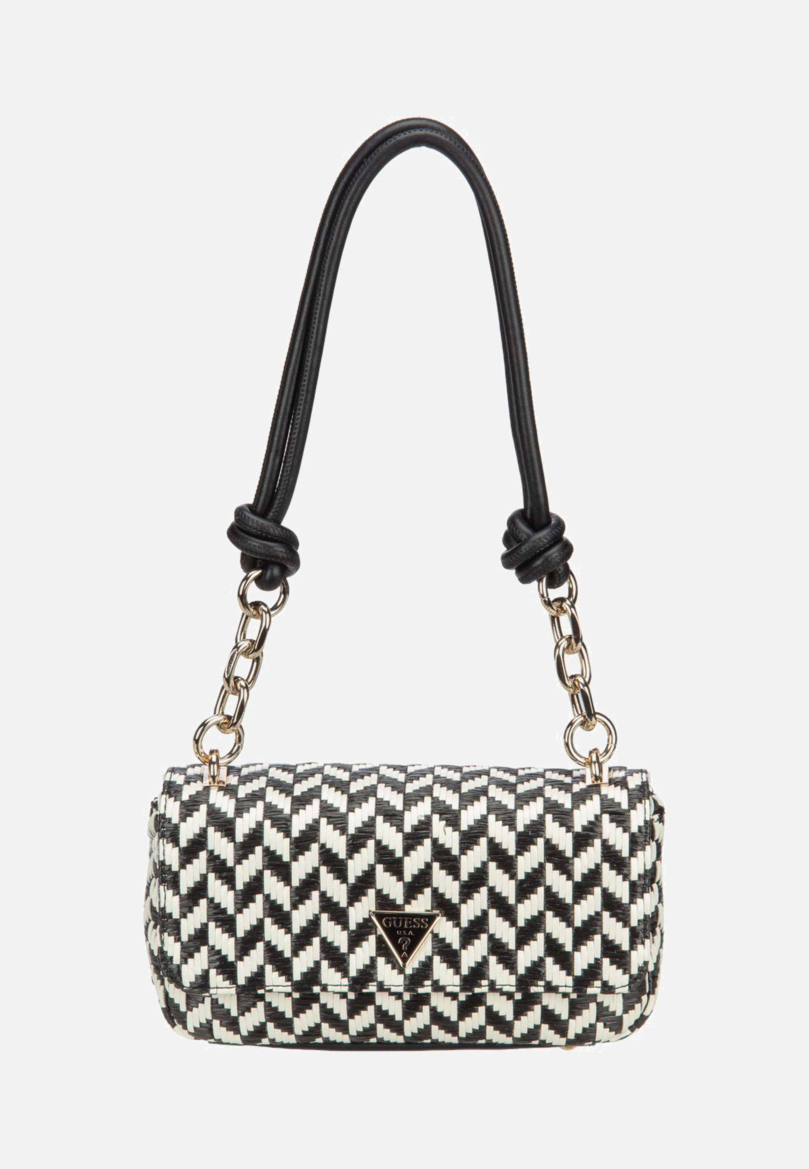 Guess Tessi Flap Shoulder Black Multi Shoulder Bag