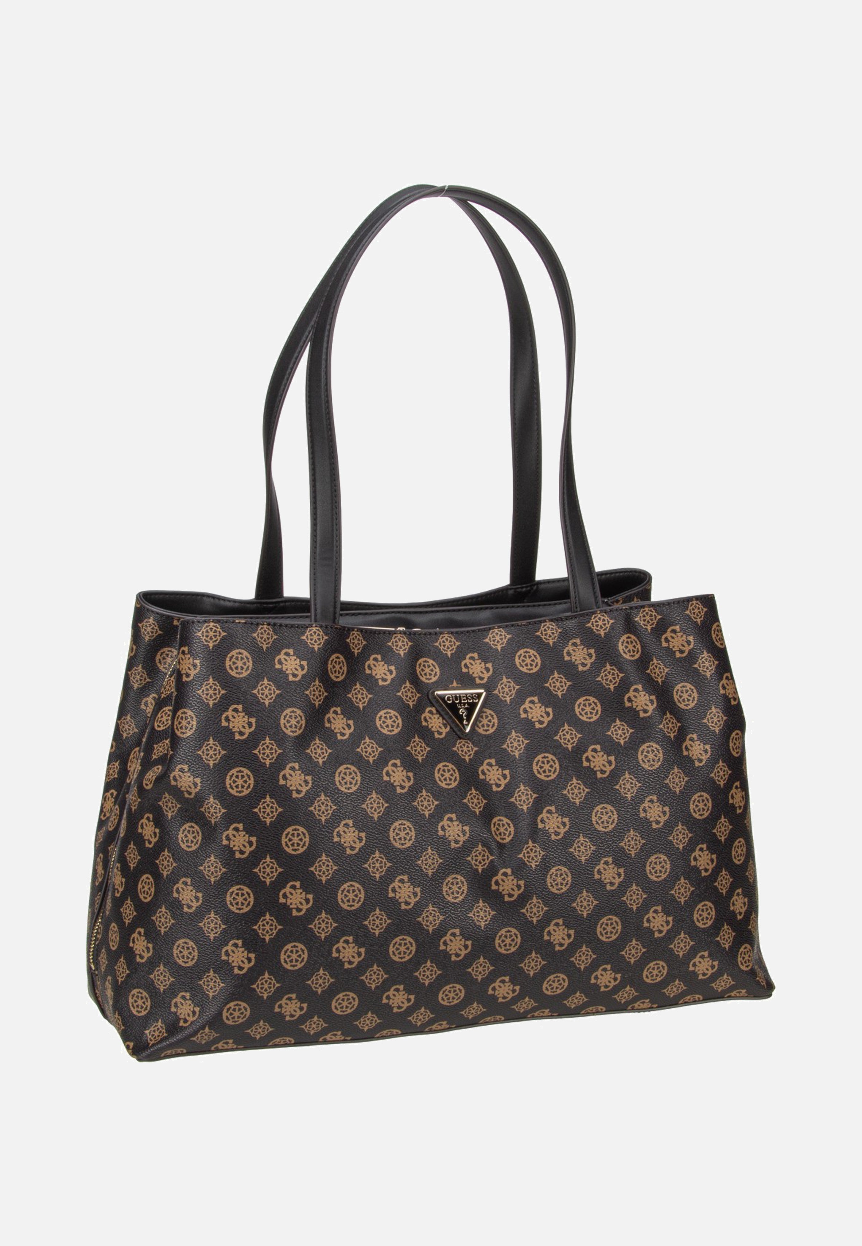 Guess Wilder Tri Compartment Tote Brown Shopper