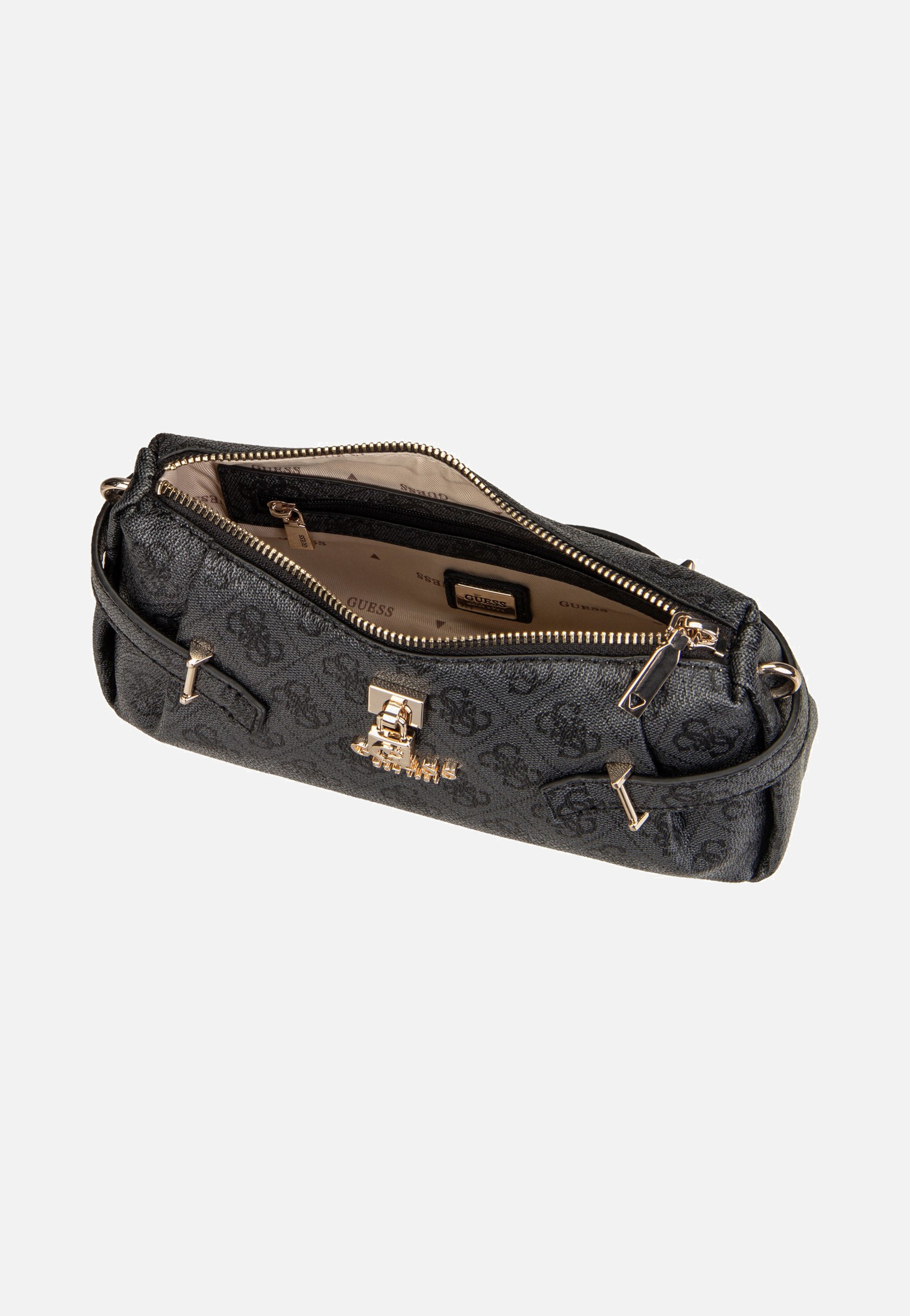 Guess Yesba Mini Top Zip Coal Logo Shoulder Bag