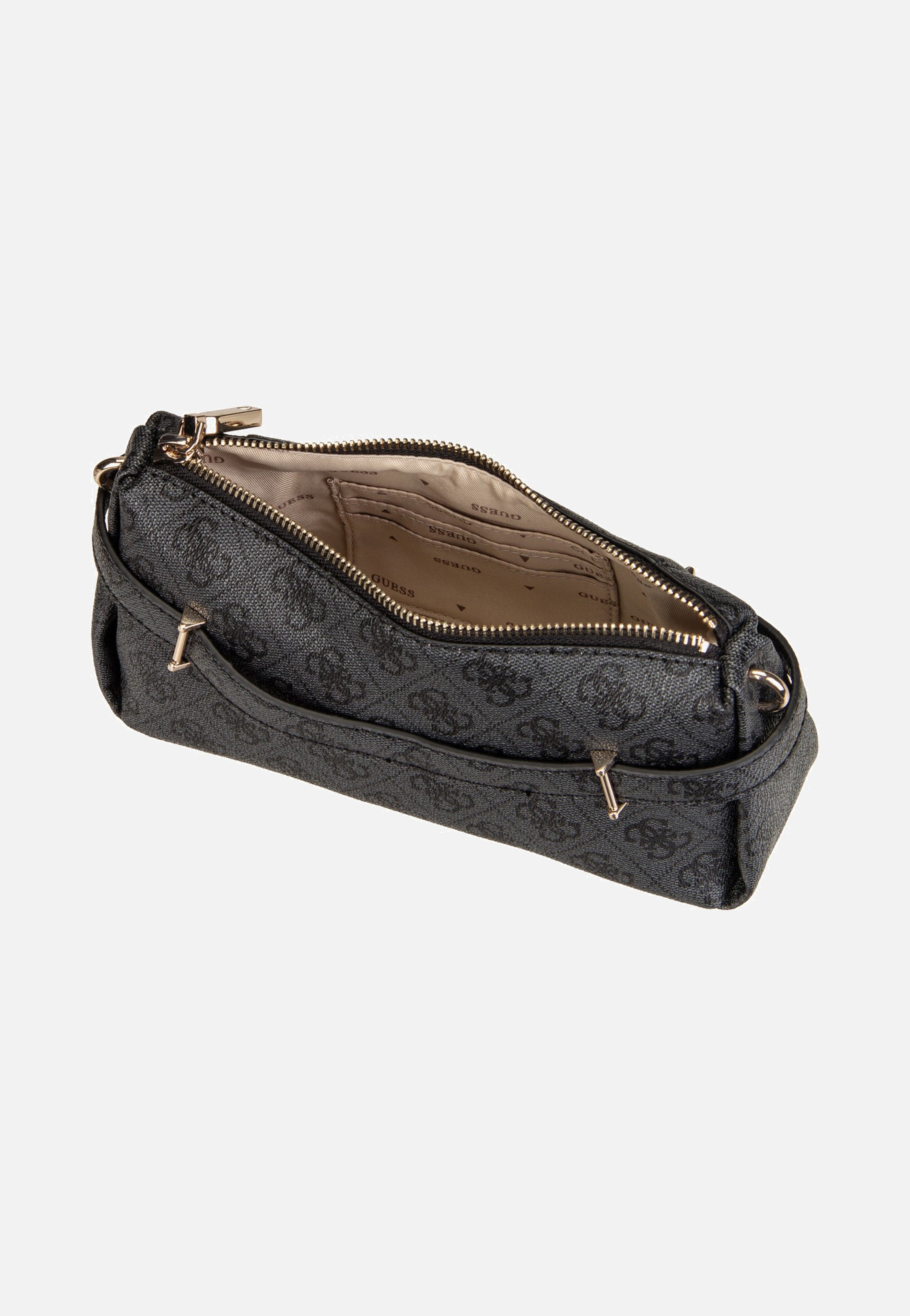 Guess Yesba Mini Top Zip Coal Logo Shoulder Bag