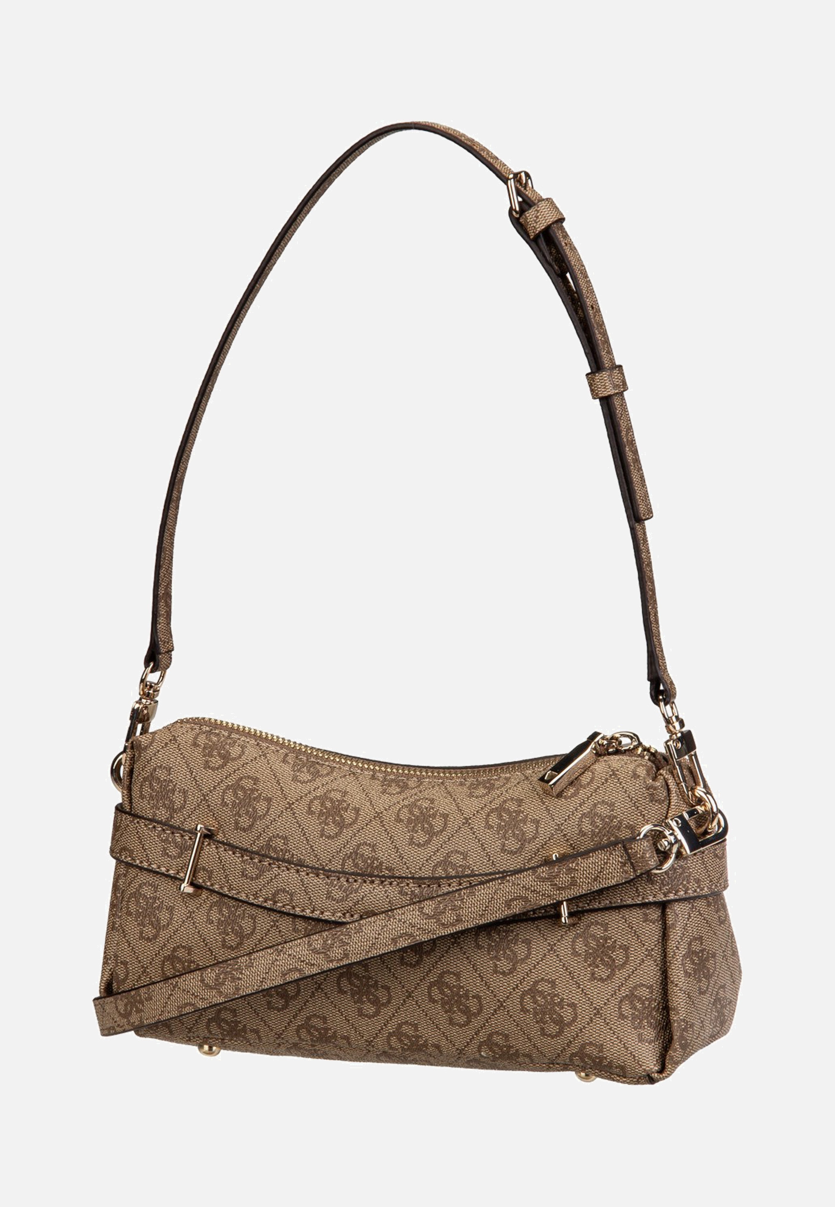 Guess Yesba Mini Top Zip Latte Logo Shoulder Bag