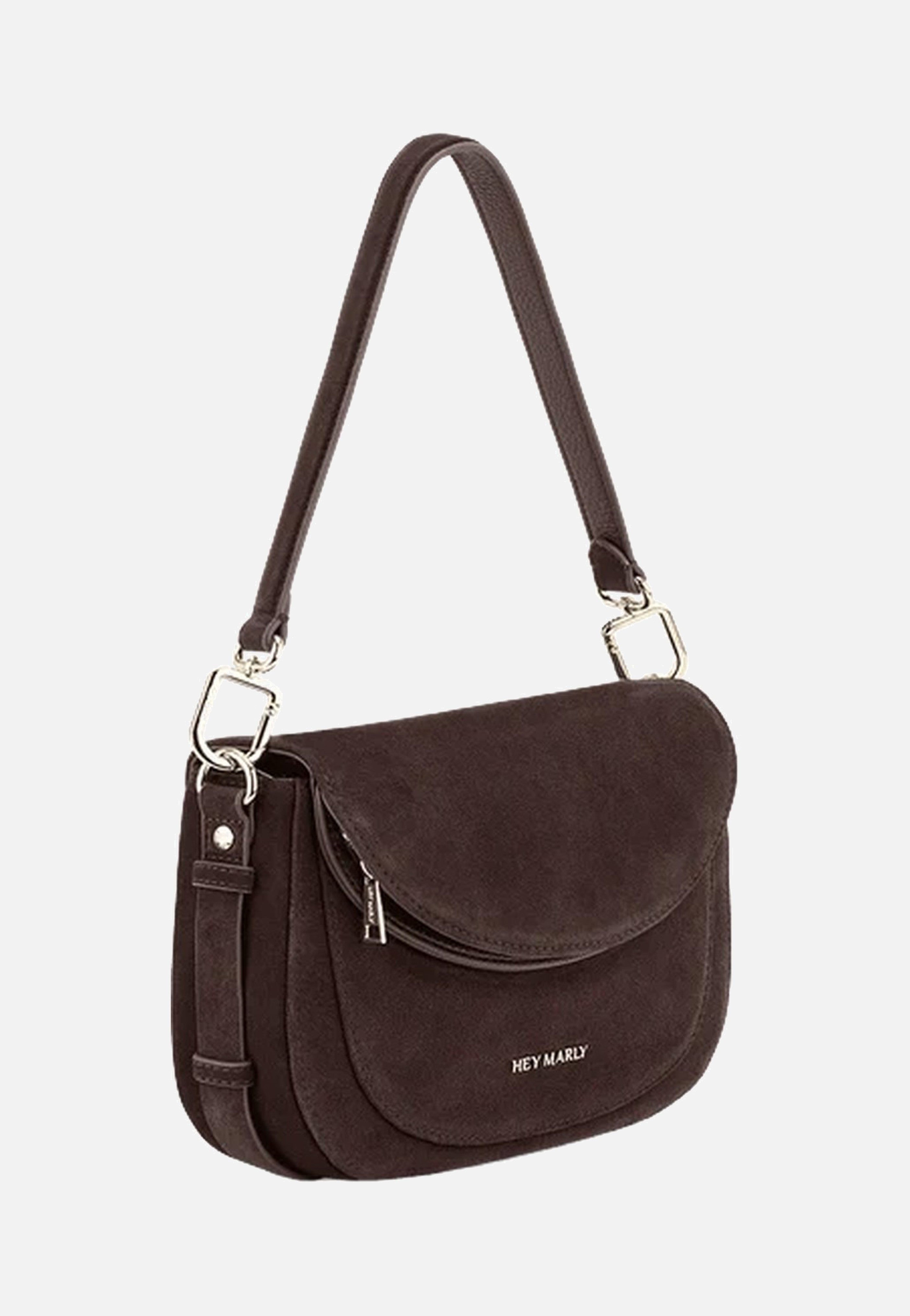 Hey Marly Big Sister Suede Coffee Bolso bandolera