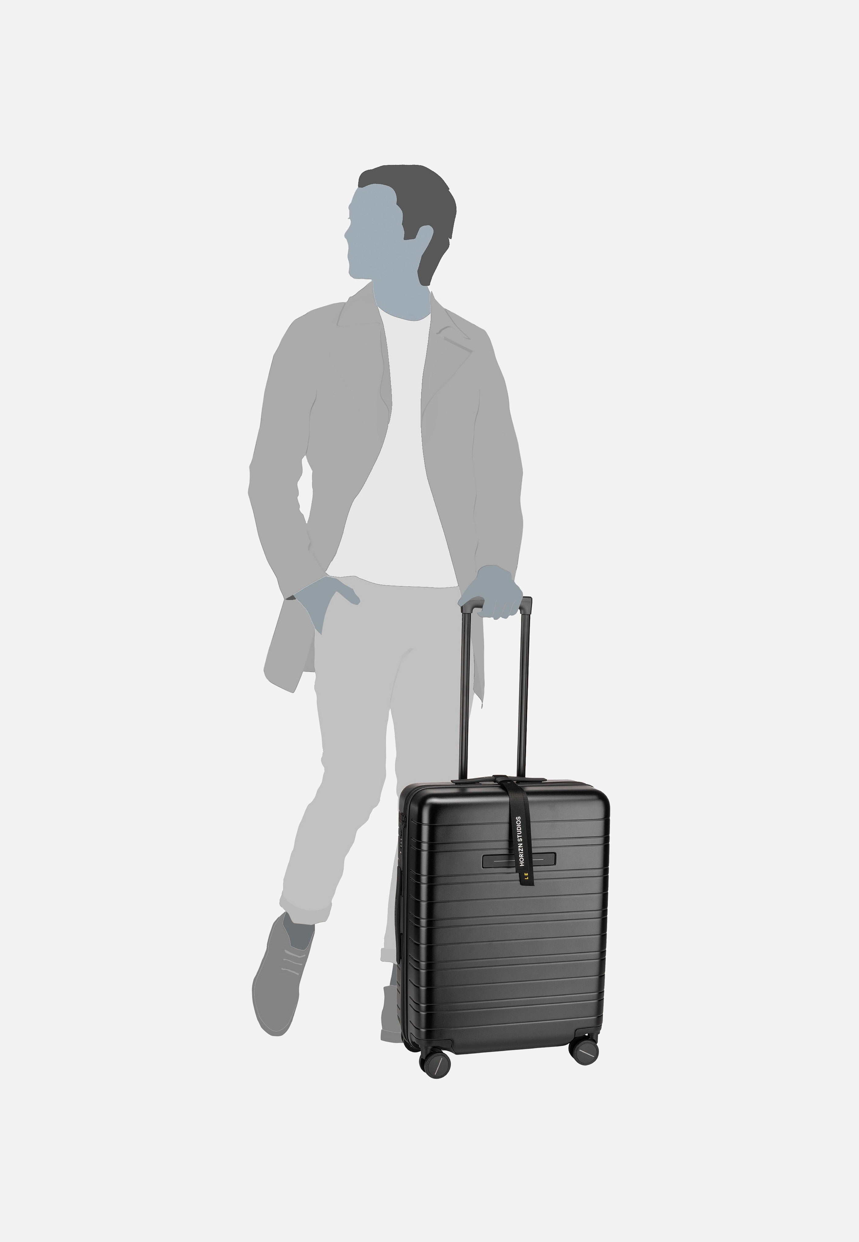 Horizn Studios H6 Essential Check-In Luggage All Black Suitcase