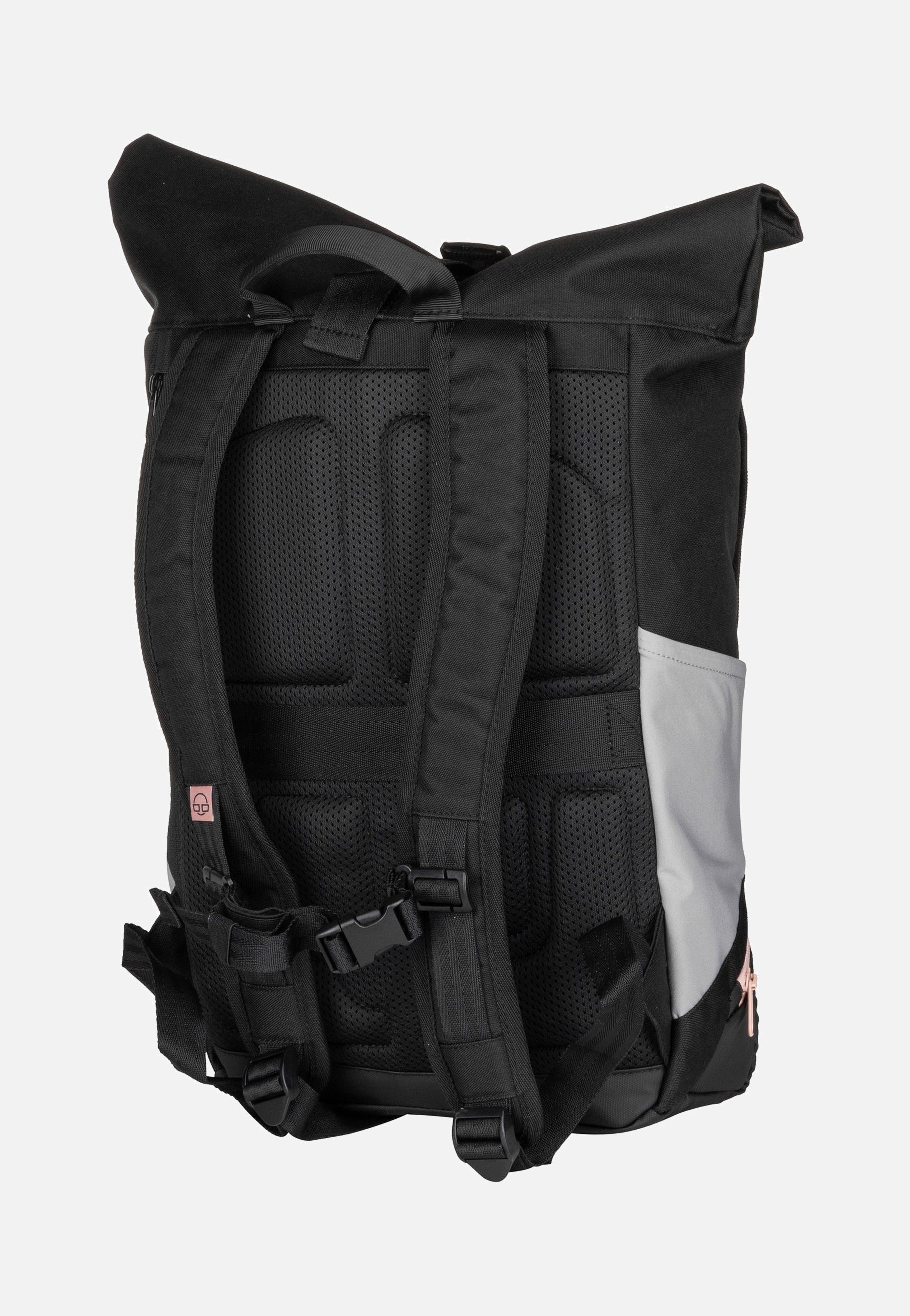 Johnny Urban Allen Medium Schwarz-Rosa Rolltop Backpack