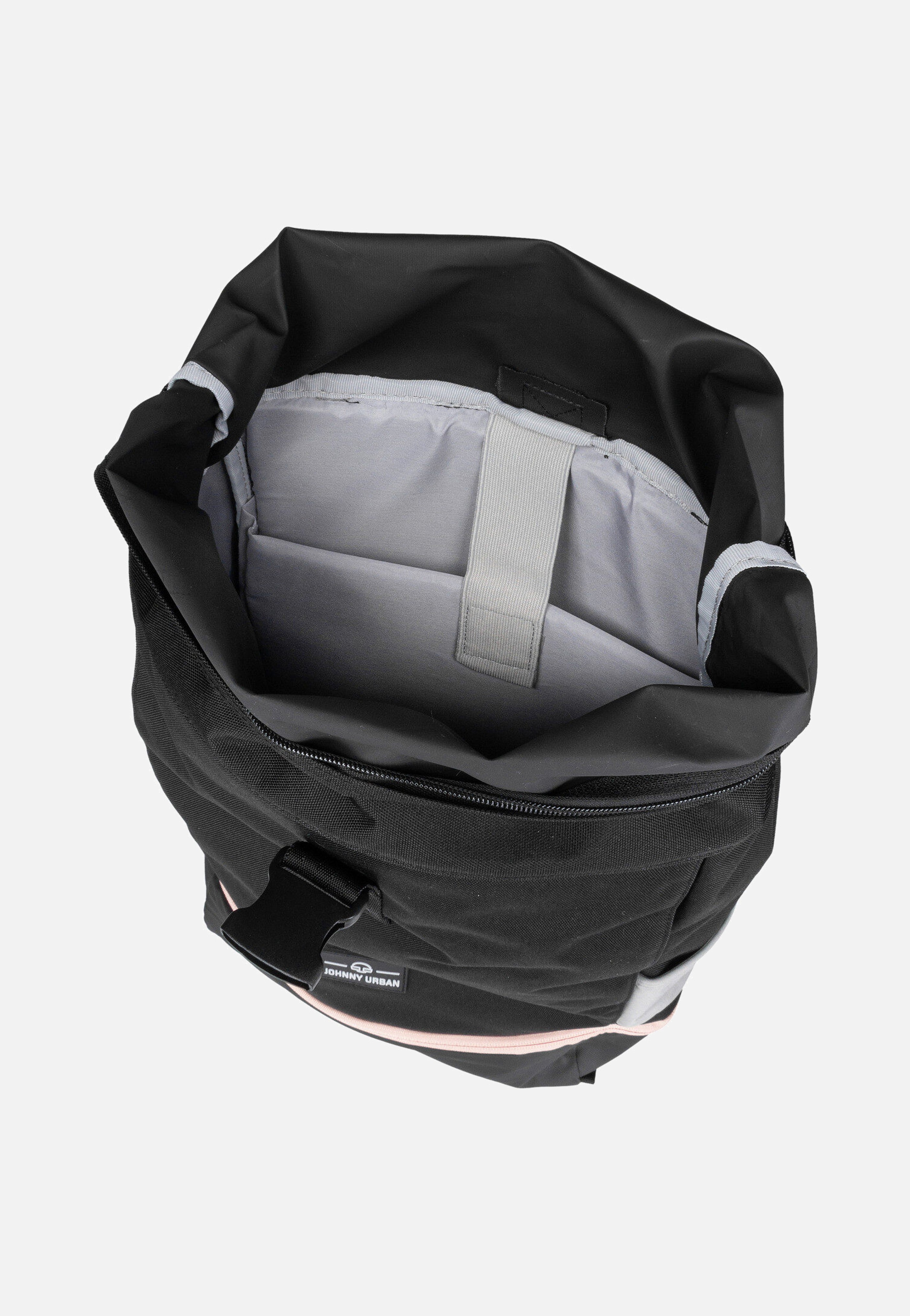 Johnny Urban Allen Medium Schwarz-Rosa Rolltop Backpack
