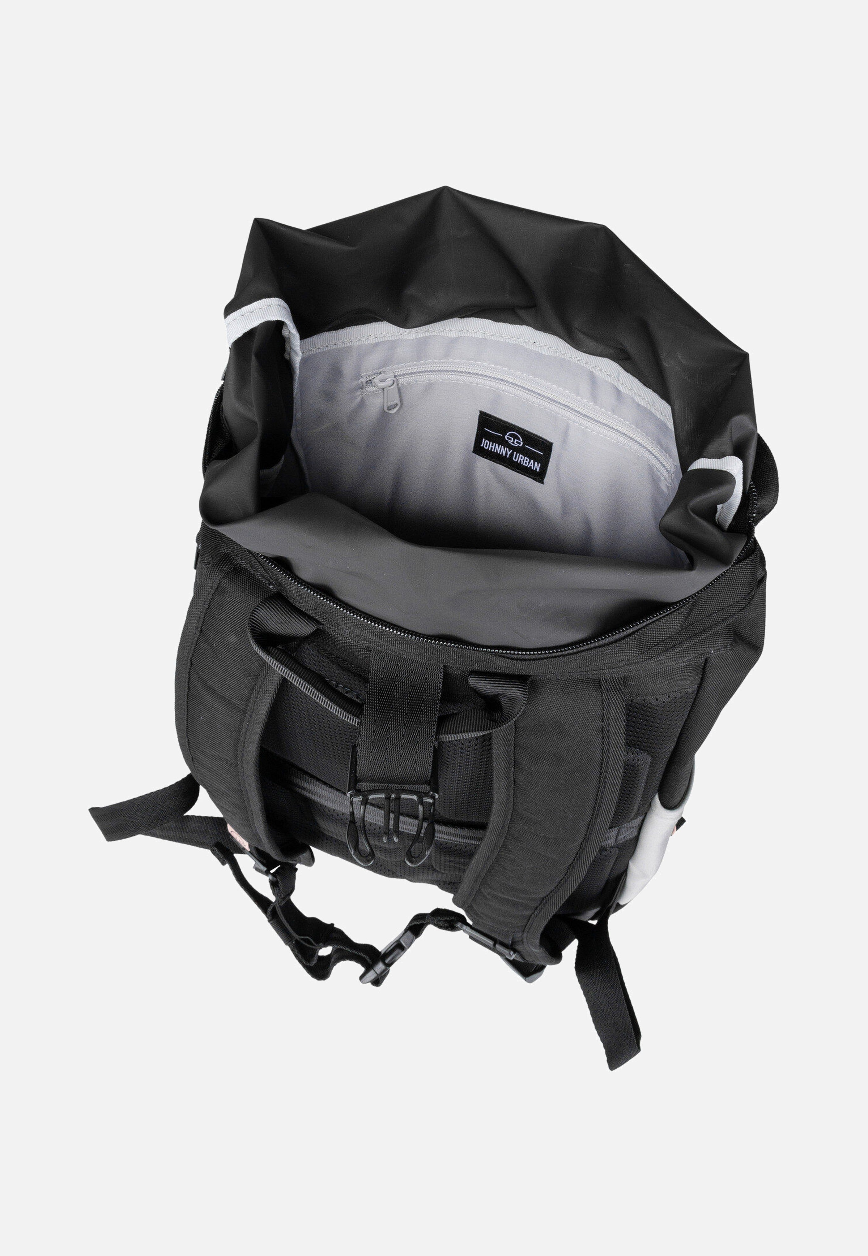 Johnny Urban Allen Medium Schwarz-Rosa Rolltop Backpack