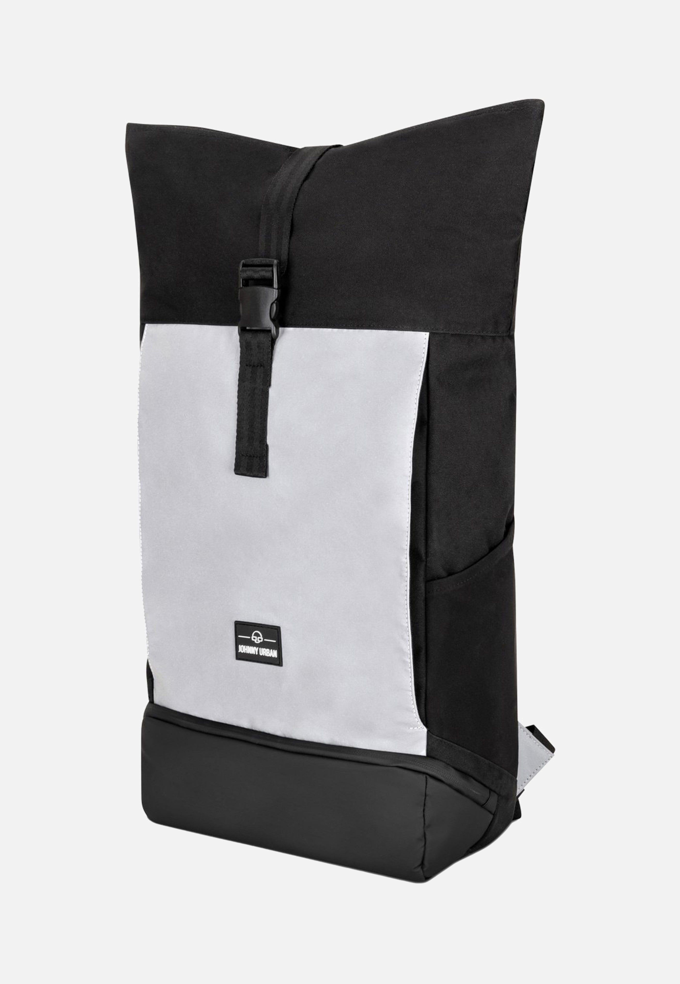 Johnny Urban Allen Large Black Reflective Rolltop Backpack