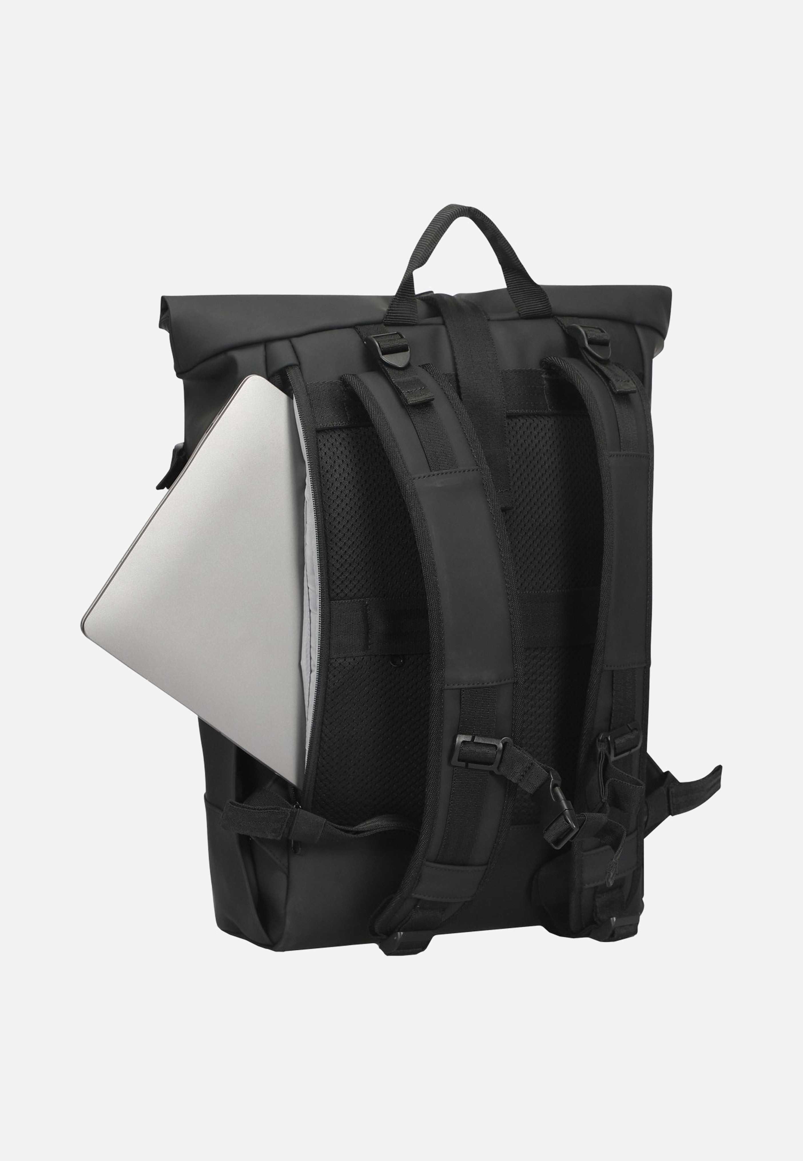 Johnny Urban Harvey Large Black Rolltop Backpack