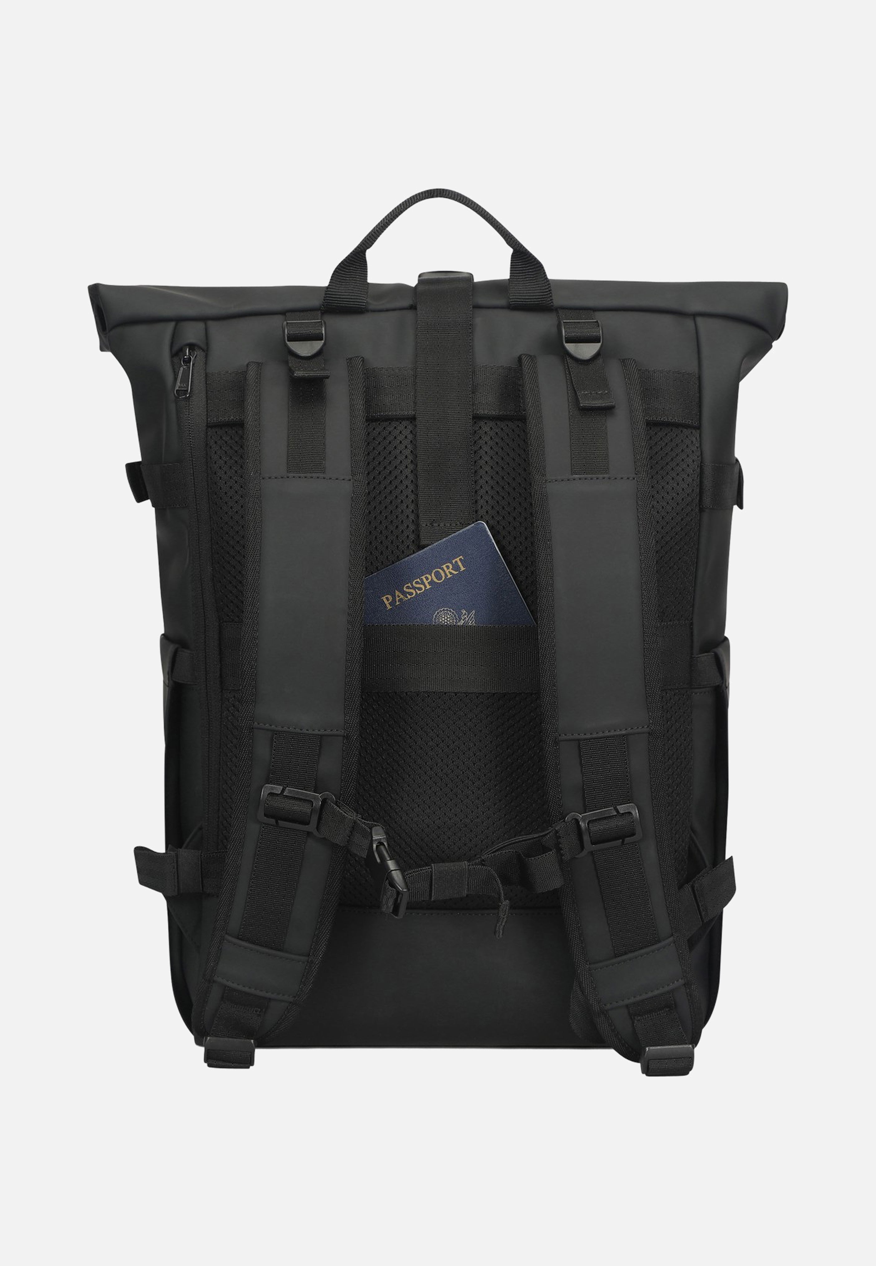 Johnny Urban Harvey Large Black Rolltop Backpack