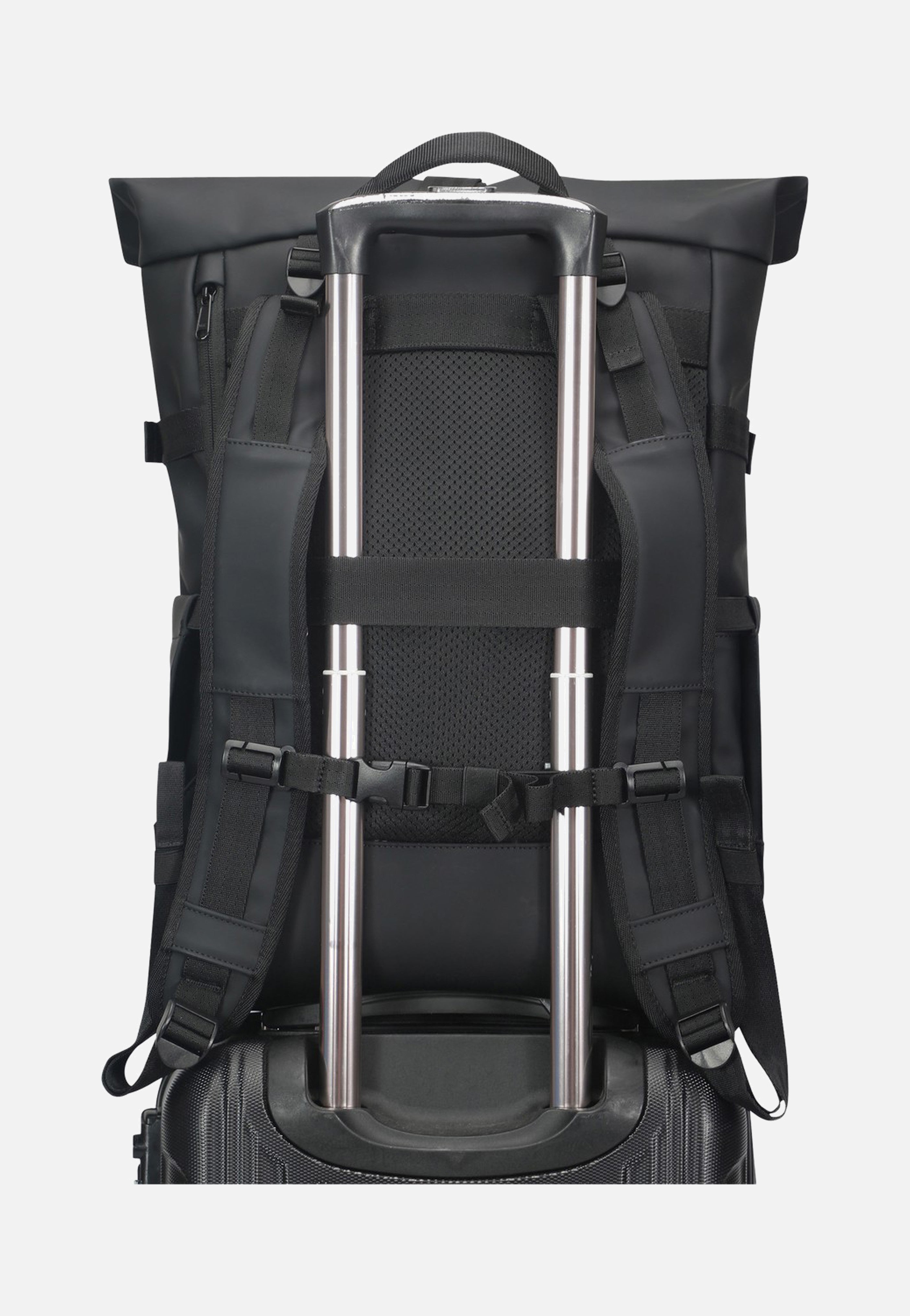 Johnny Urban Harvey Large Black Rolltop Backpack