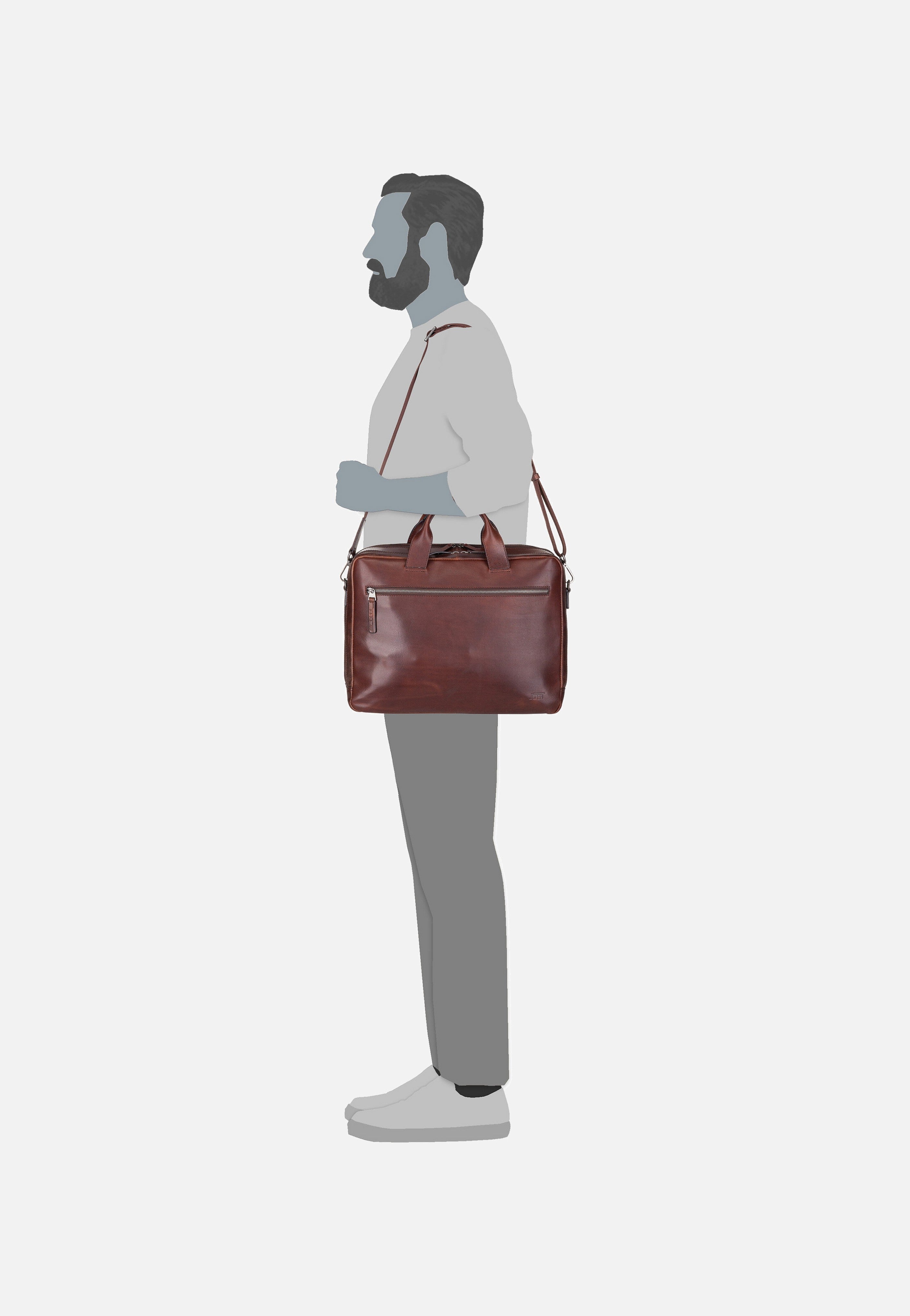 Jost Lund Business M 6744 Braun Briefcase