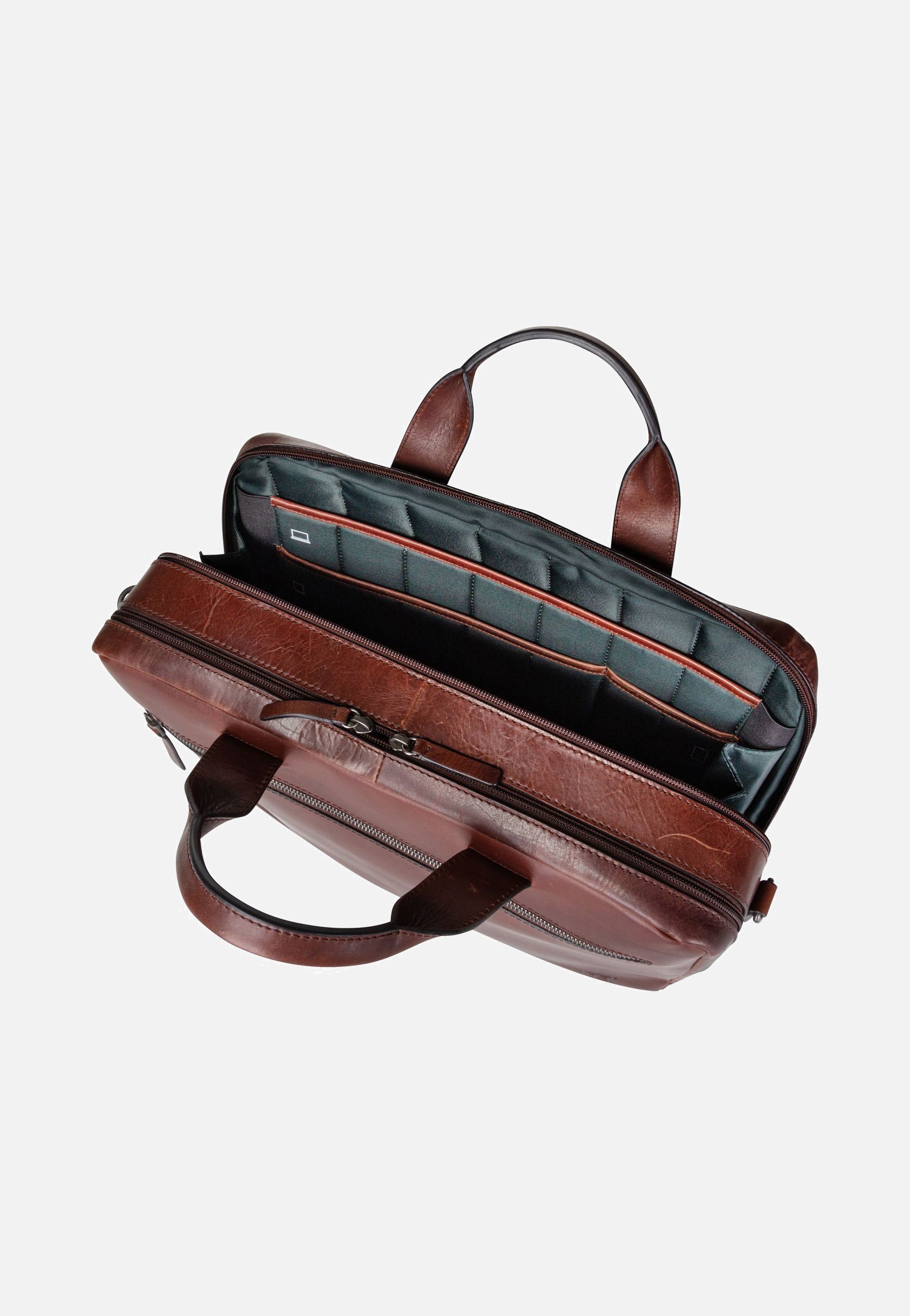 Jost Lund Business M 6744 Braun Briefcase