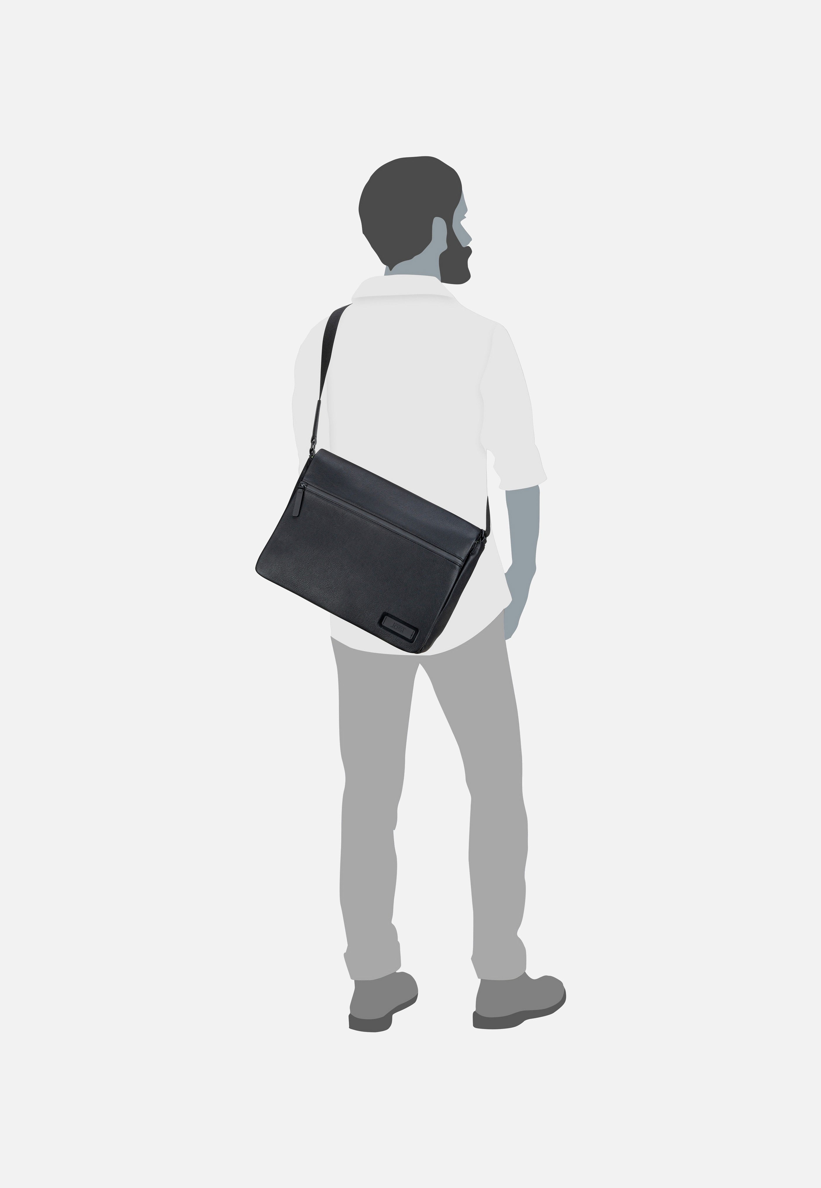Jost - Riga Flap L Black - Messenger Bag | Men-Image