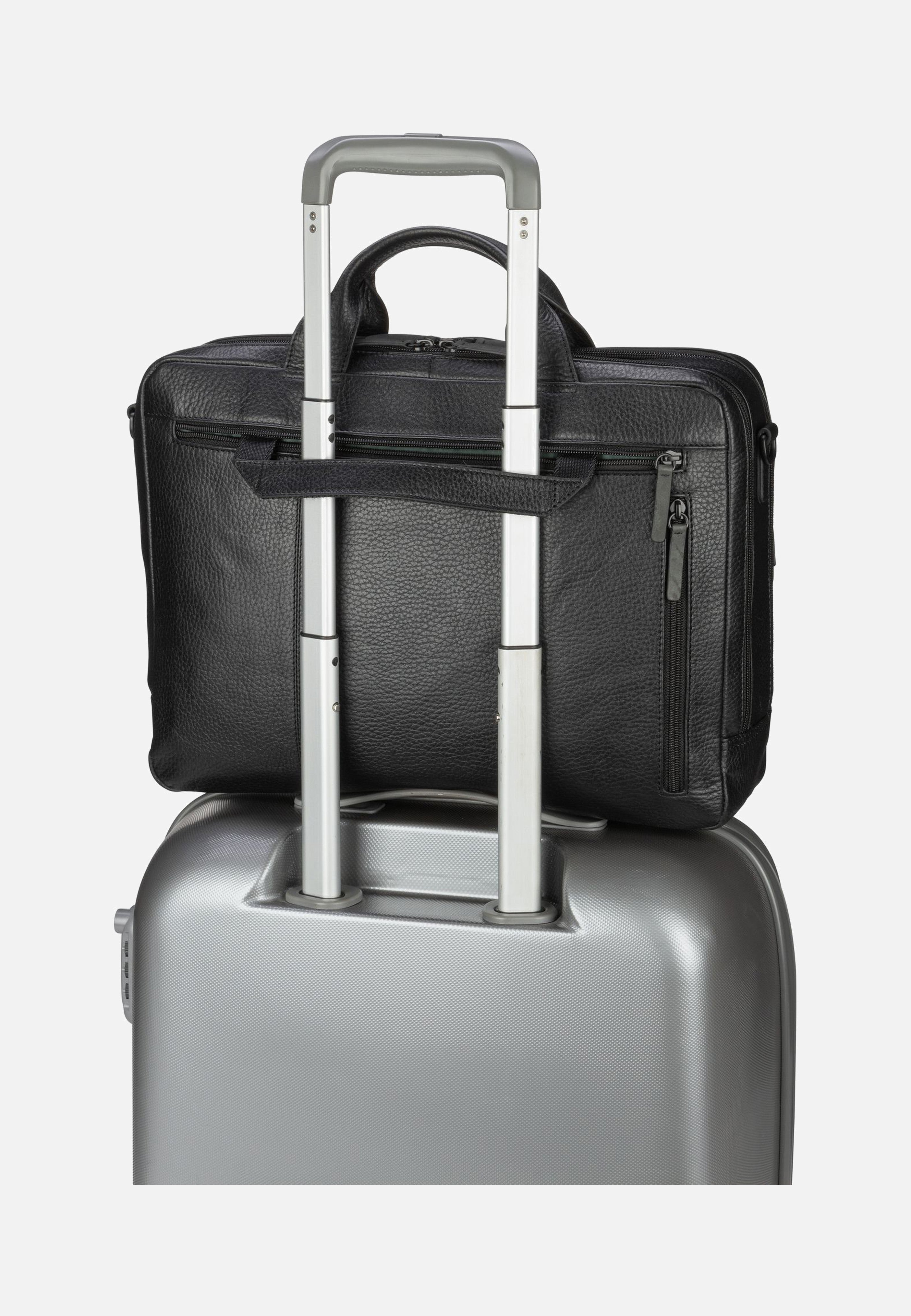 Jost - Stockholm Business Bag L 2 Comp Black - Briefcase | Men-Image