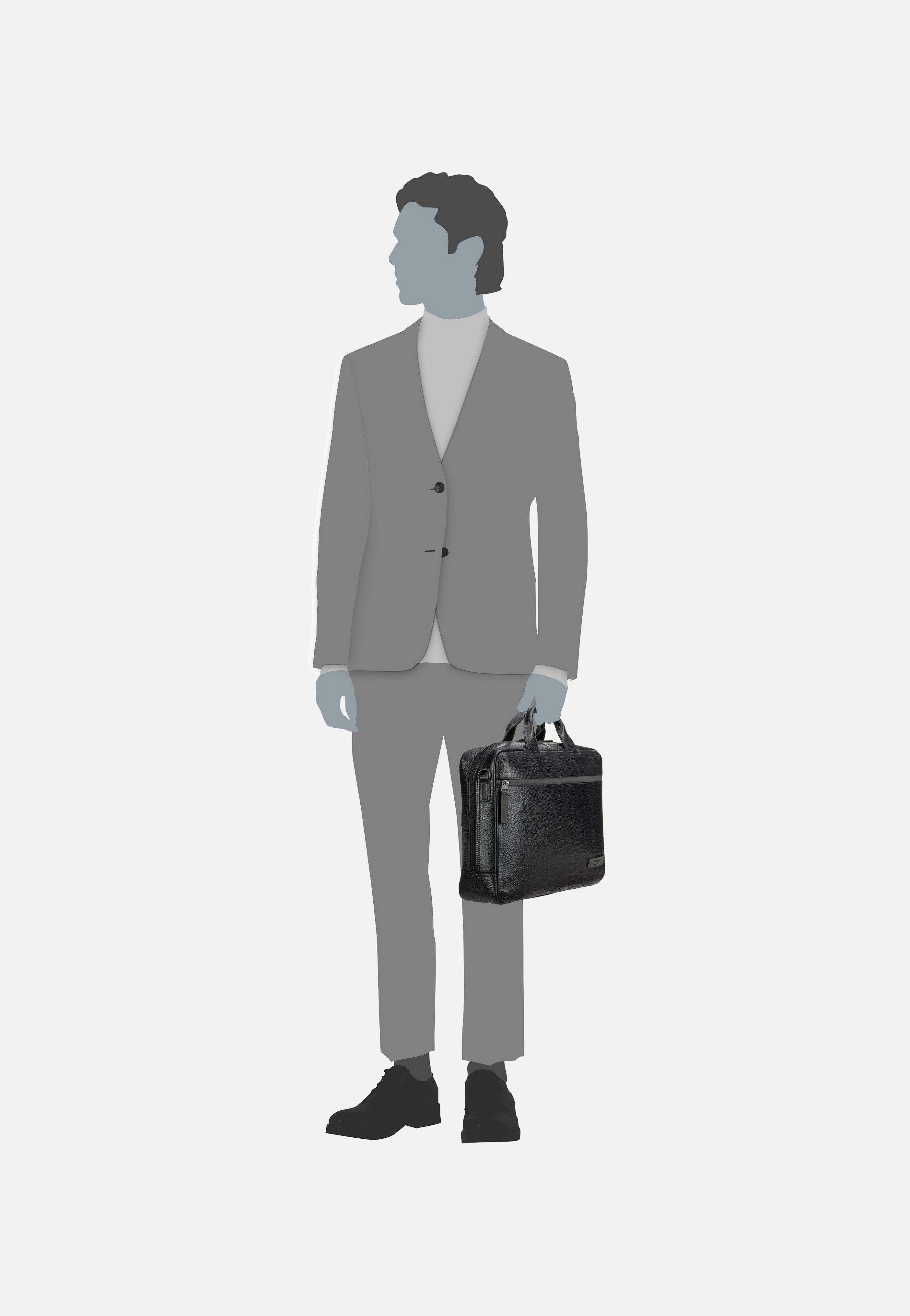 Jost - Stockholm Business Bag M 1 Comp Black - Briefcase | Men-Image