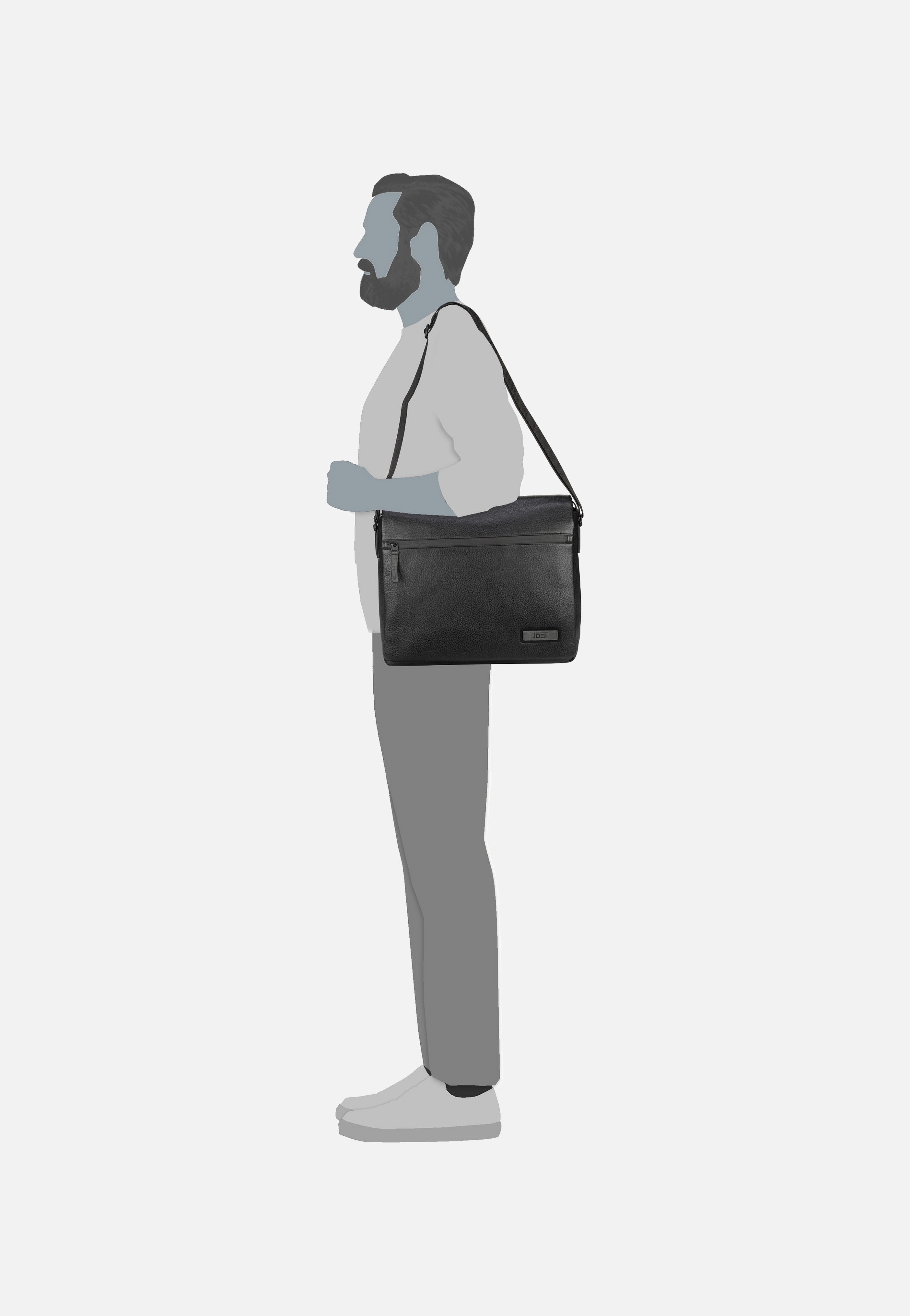 Jost - Stockholm Flap L Black - Messenger Bag | Men-Image