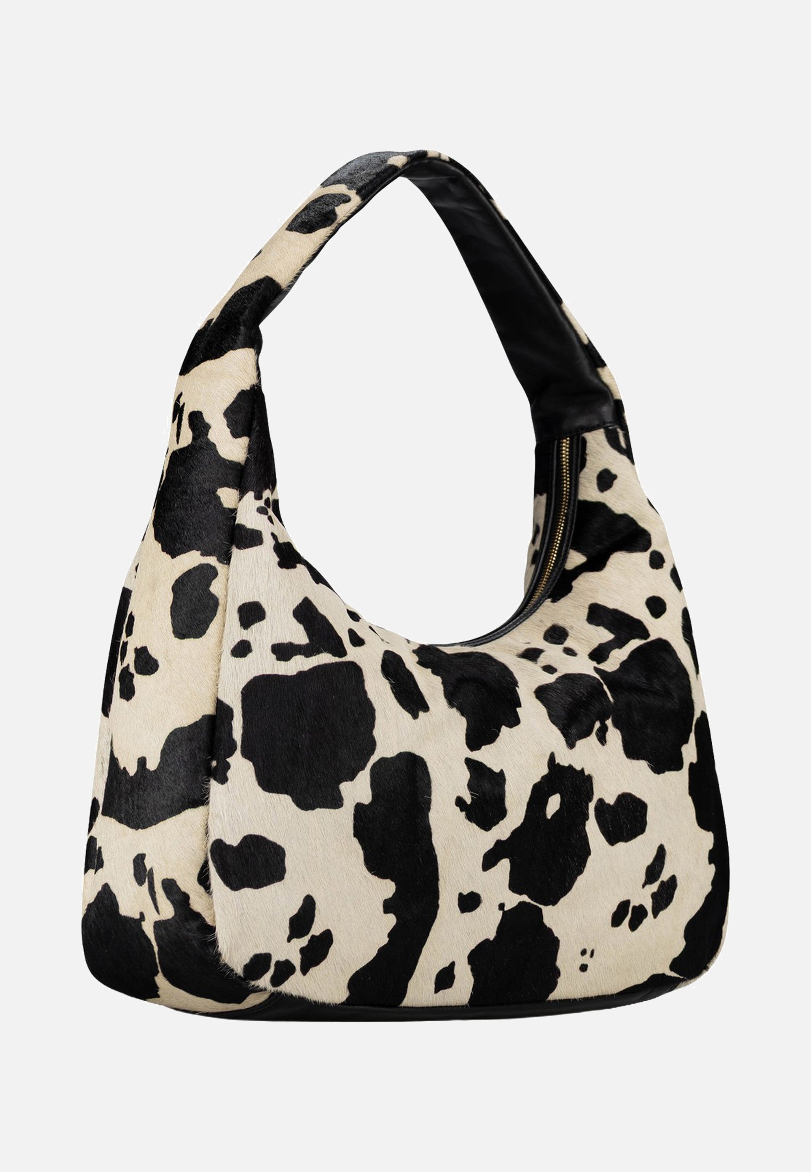Jost Furry Cow Hobo Bag L 3123 Black Hobo Bag