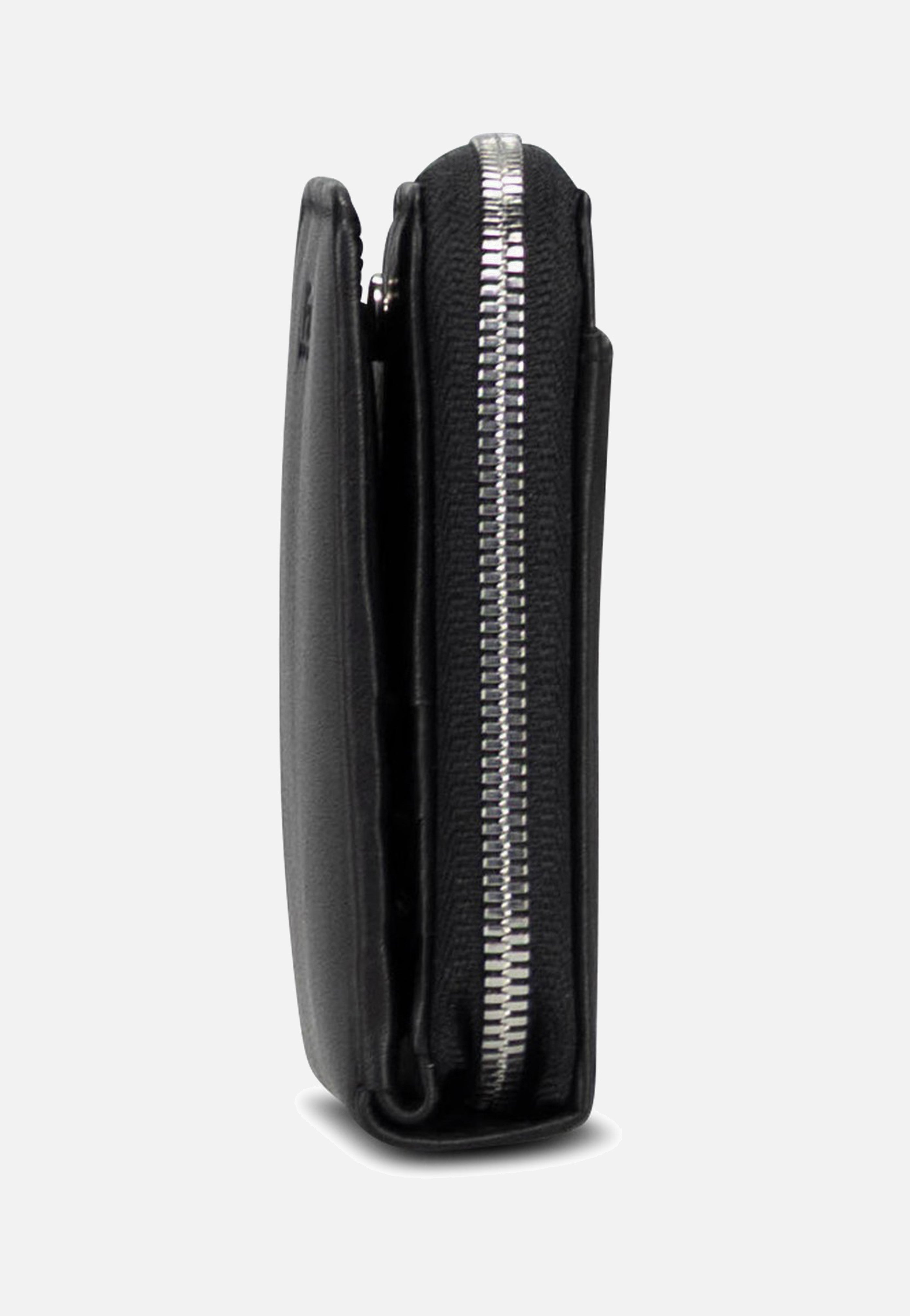 Jost Odense Zip 6334 Small Black Wallet