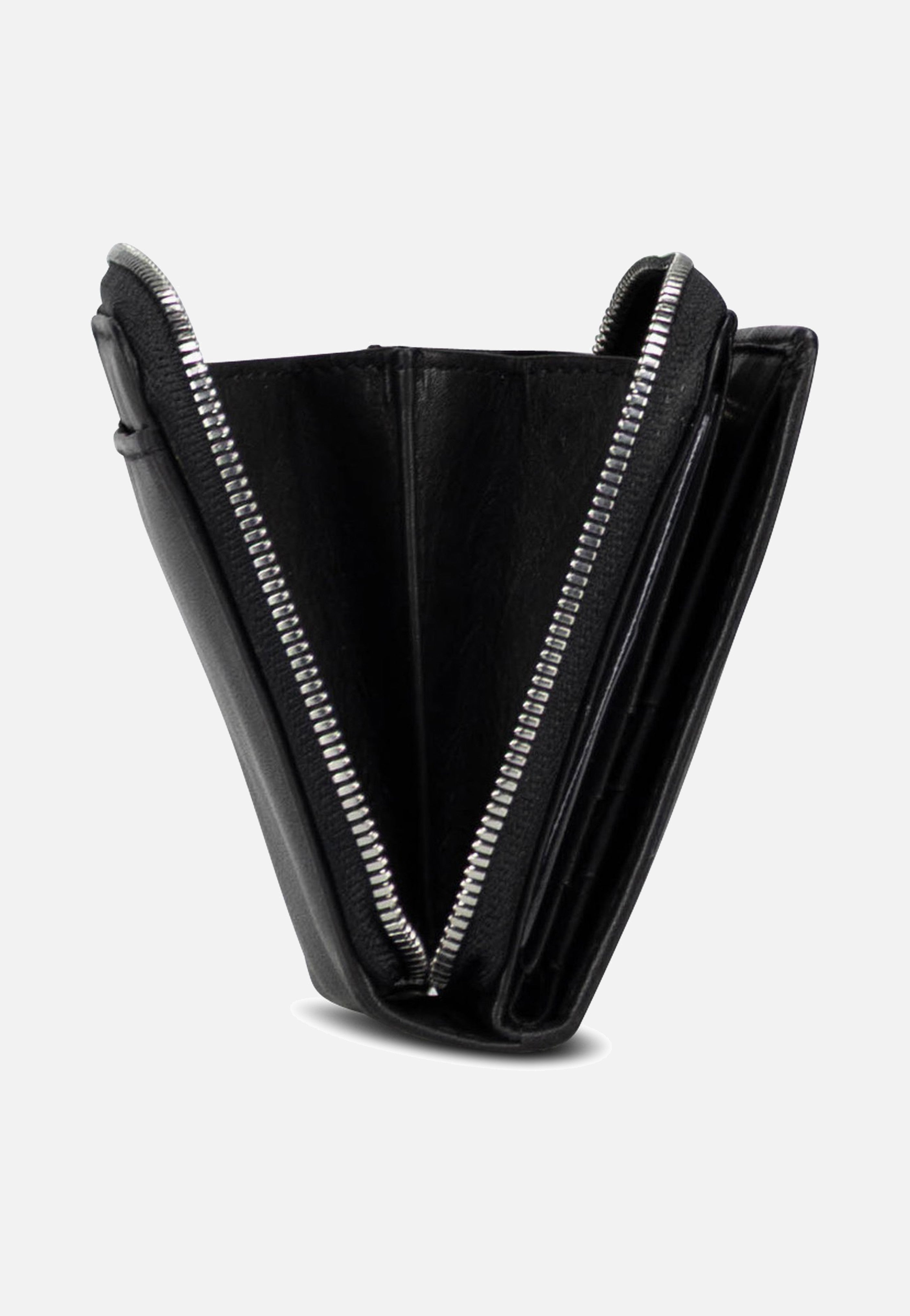Jost Odense Zip 6334 Small Black Wallet