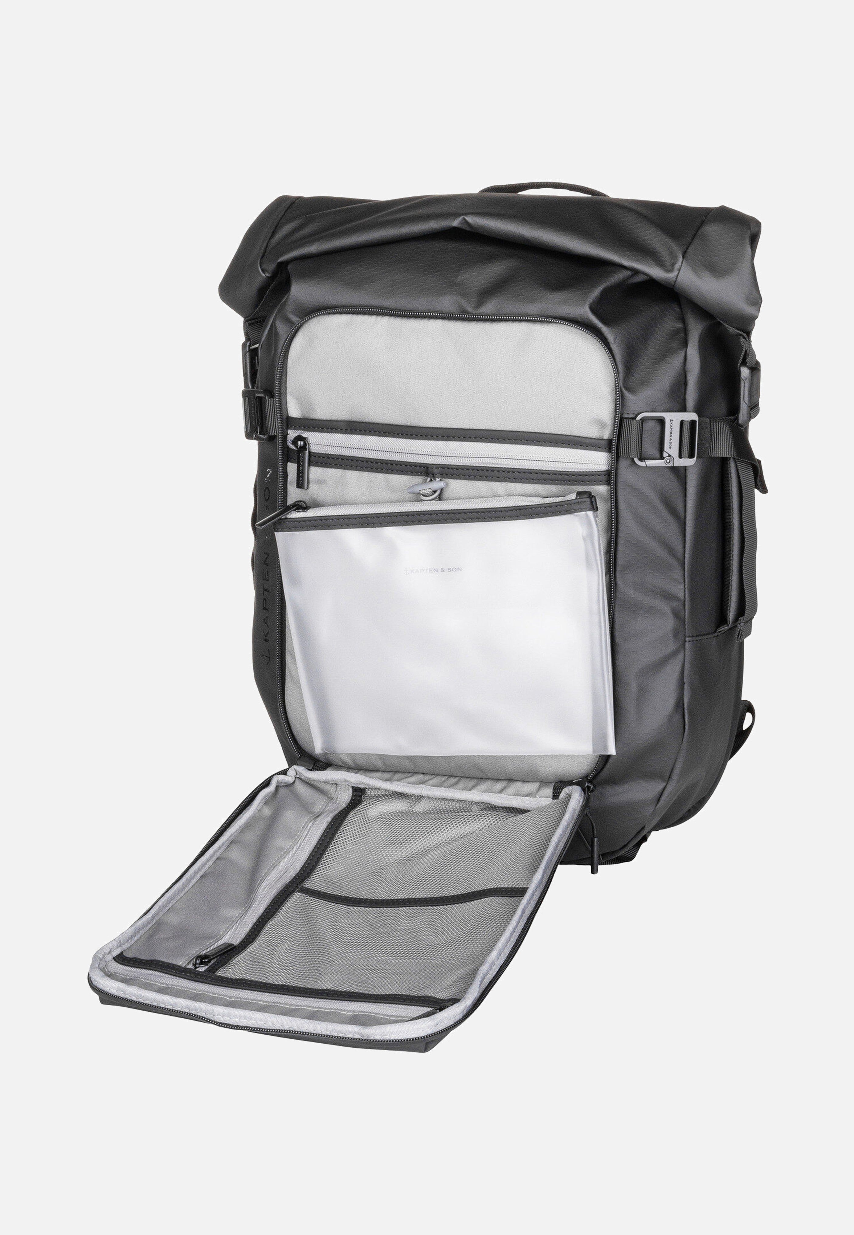 Kapten & Son - Lisbon Pro Rolltop S All Black - Backpack | Neutral-Image