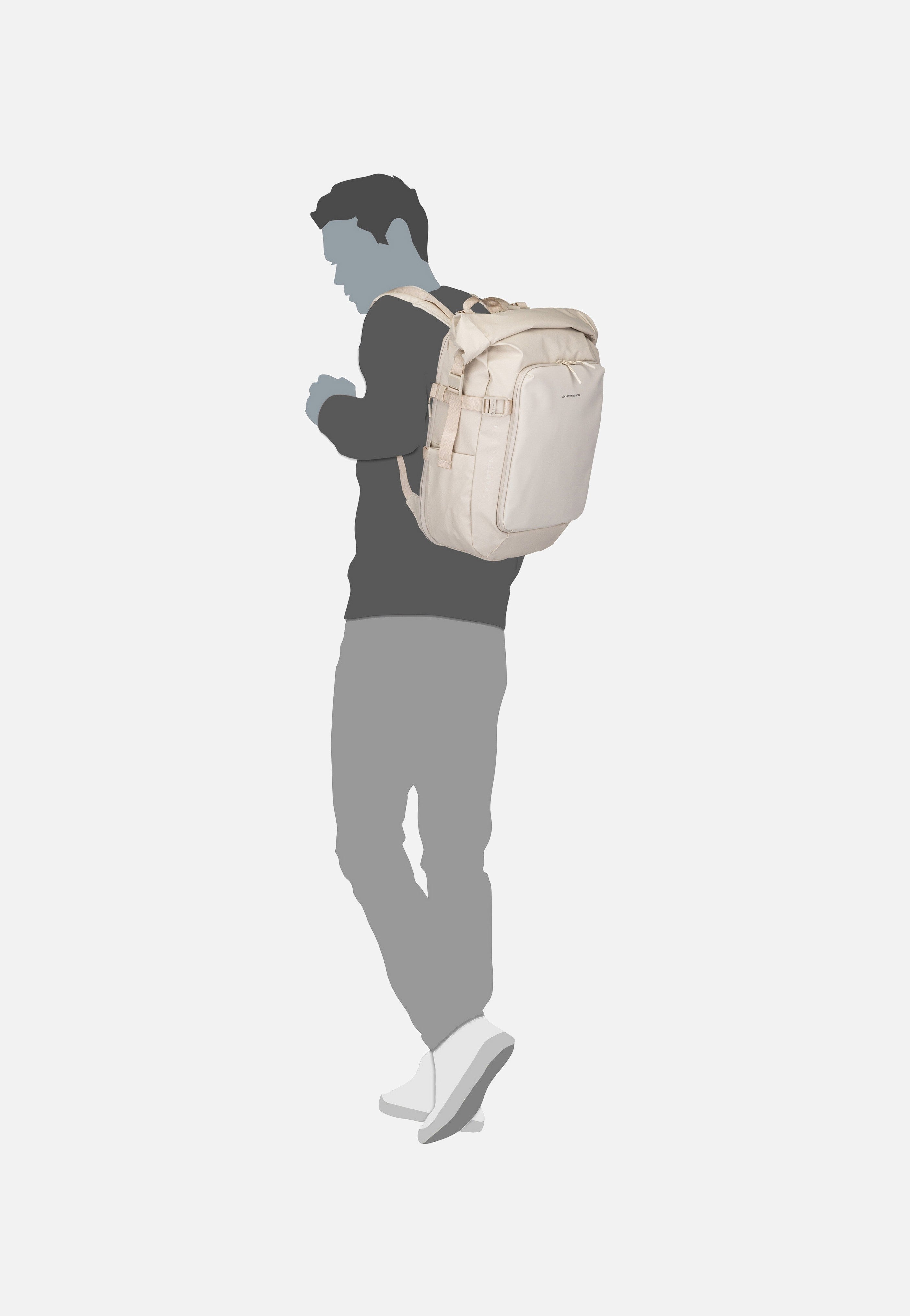 Kapten & Son - Lisbon Pro Rolltop S Sandstone - Backpack | Neutral-Image