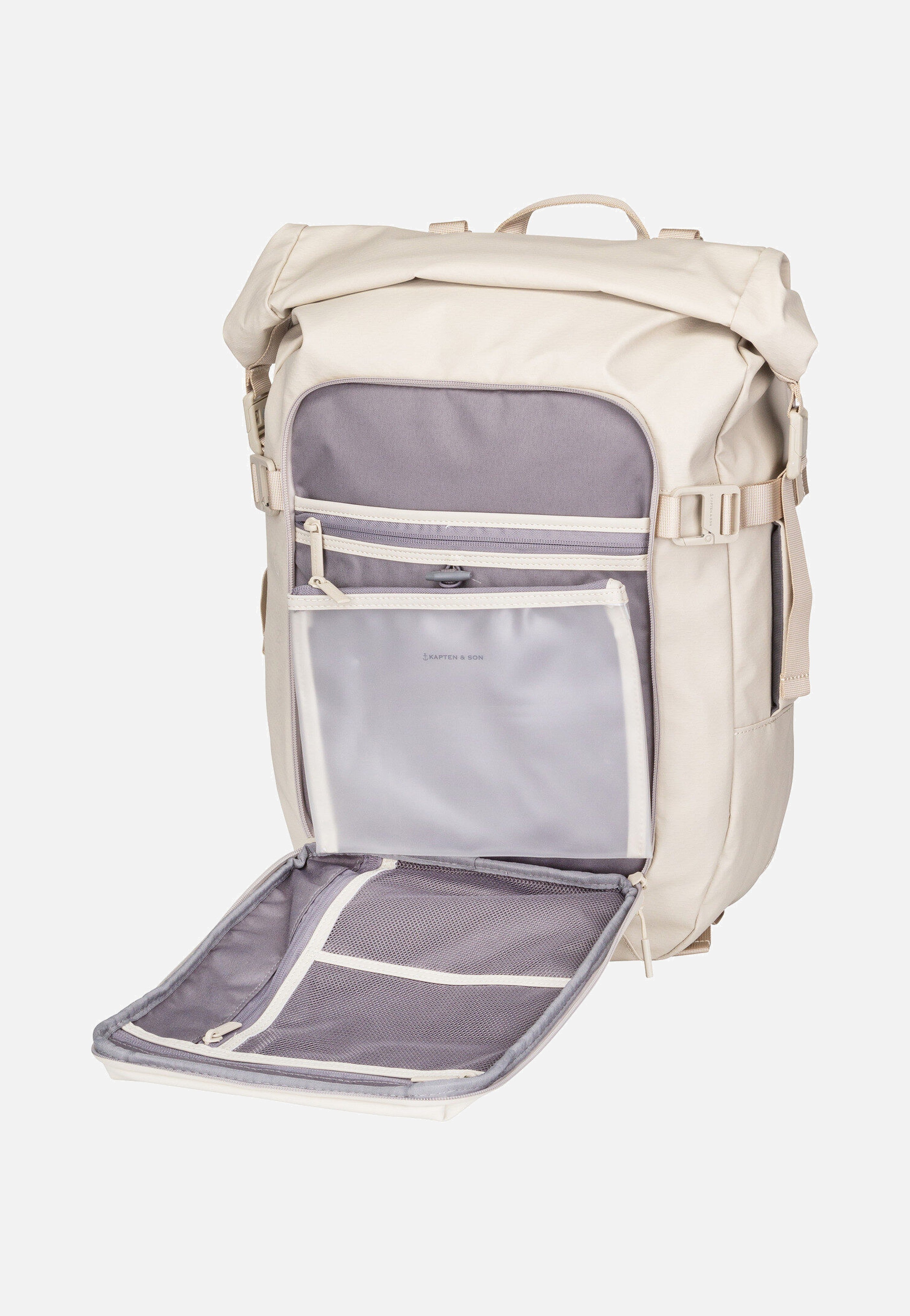 Kapten & Son - Lisbon Pro Rolltop S Sandstone - Backpack | Neutral-Image