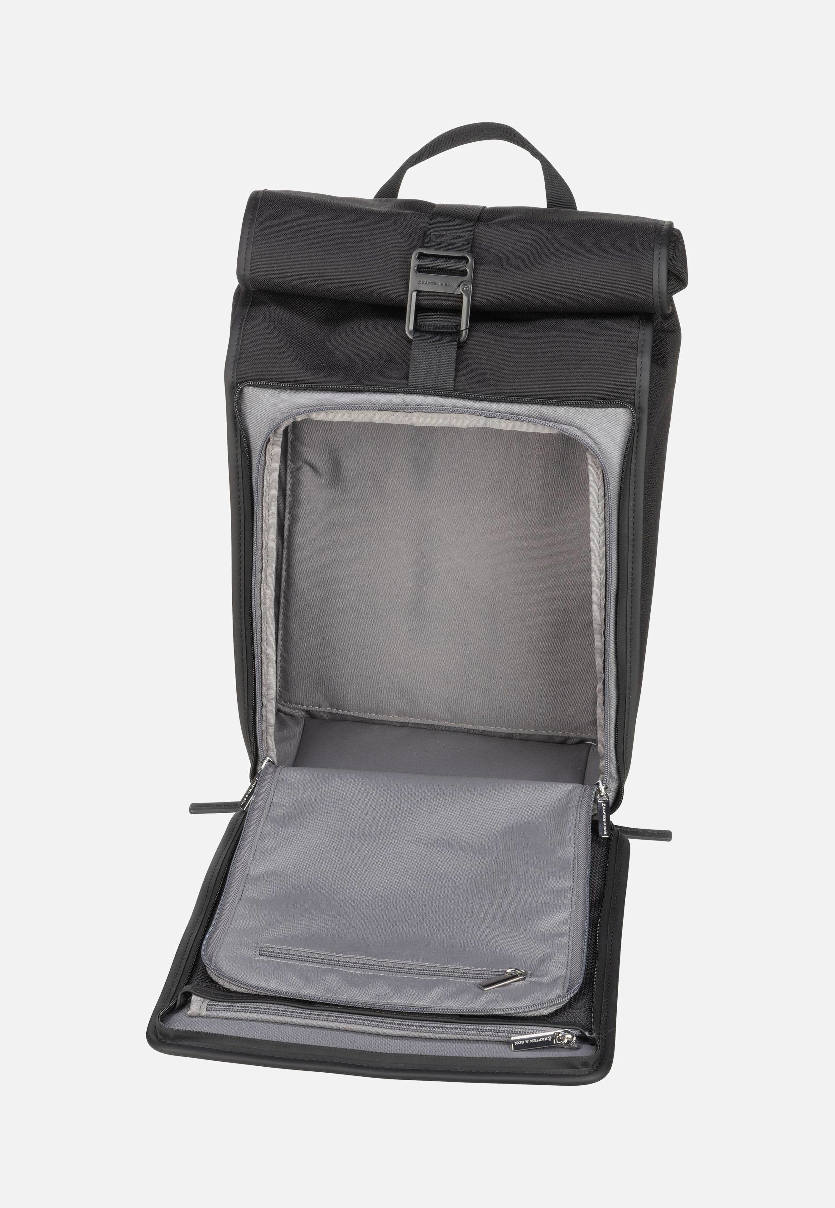 Kapten & Son - Lund Pro All Black - Rolltop Backpack | Neutral-Image