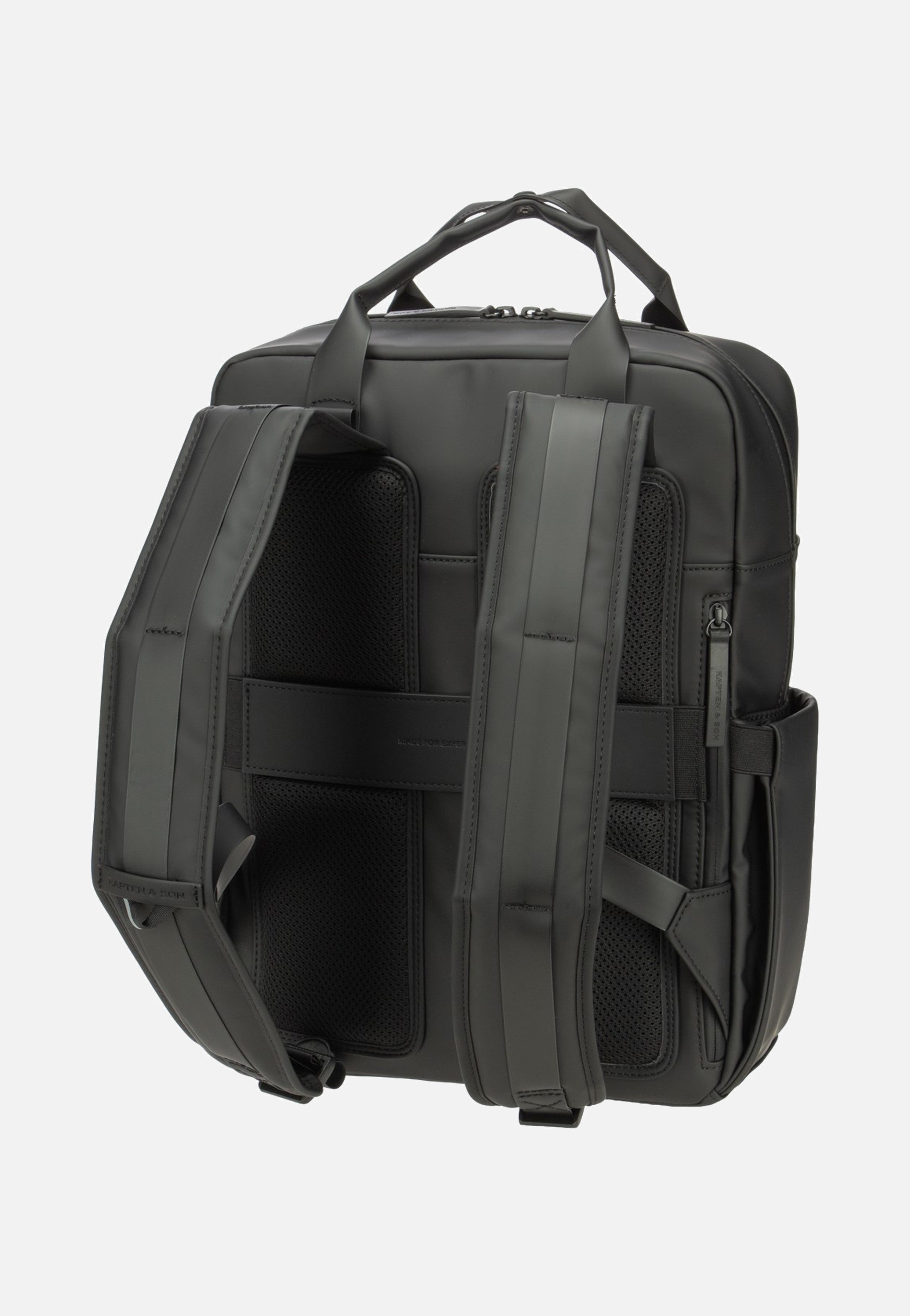 Kapten & Son Bergen Pro Full PU All Black Backpack