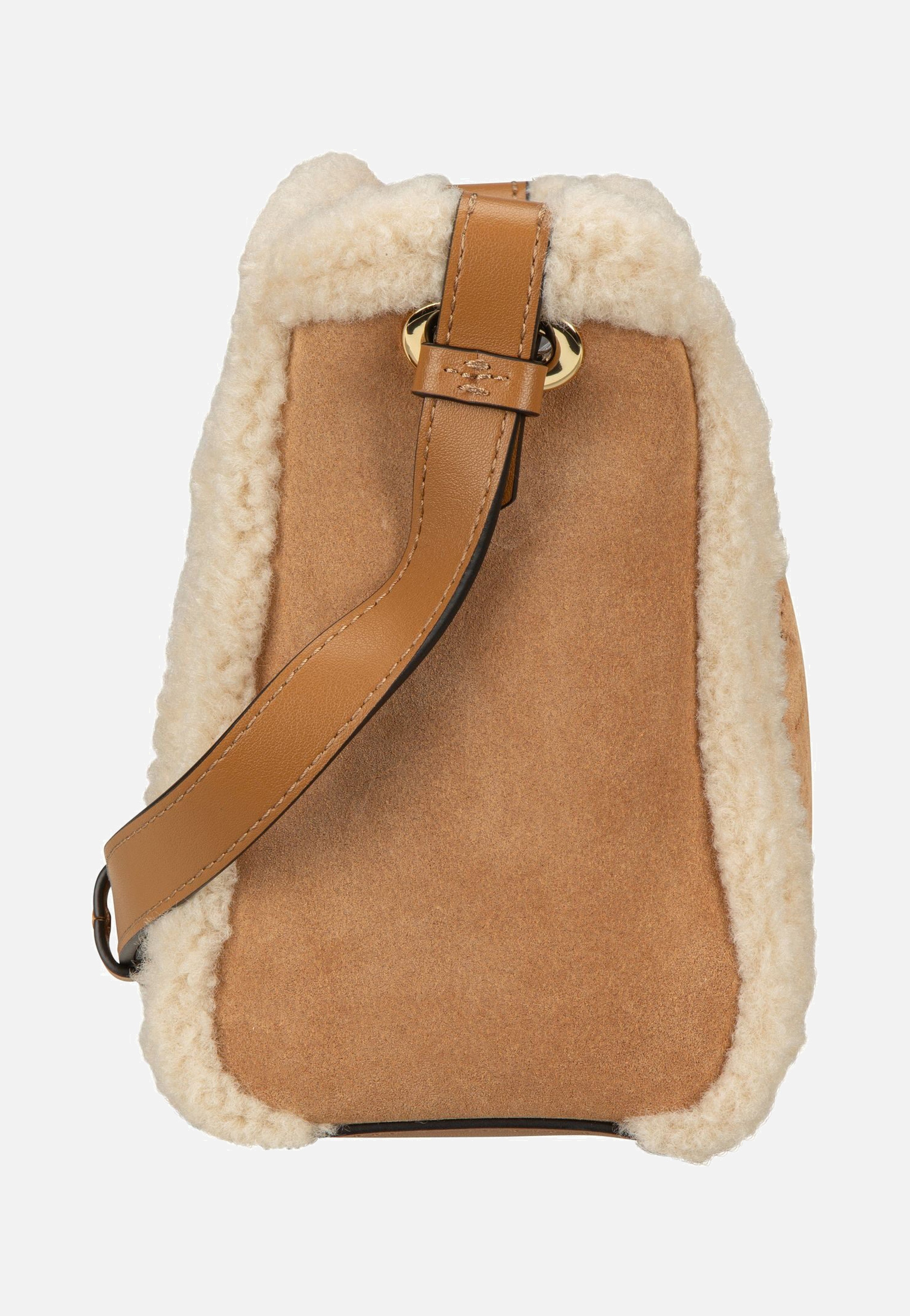 Karl Lagerfeld K/Circle SM Bucket Shearling Caramel Crossbody Bag