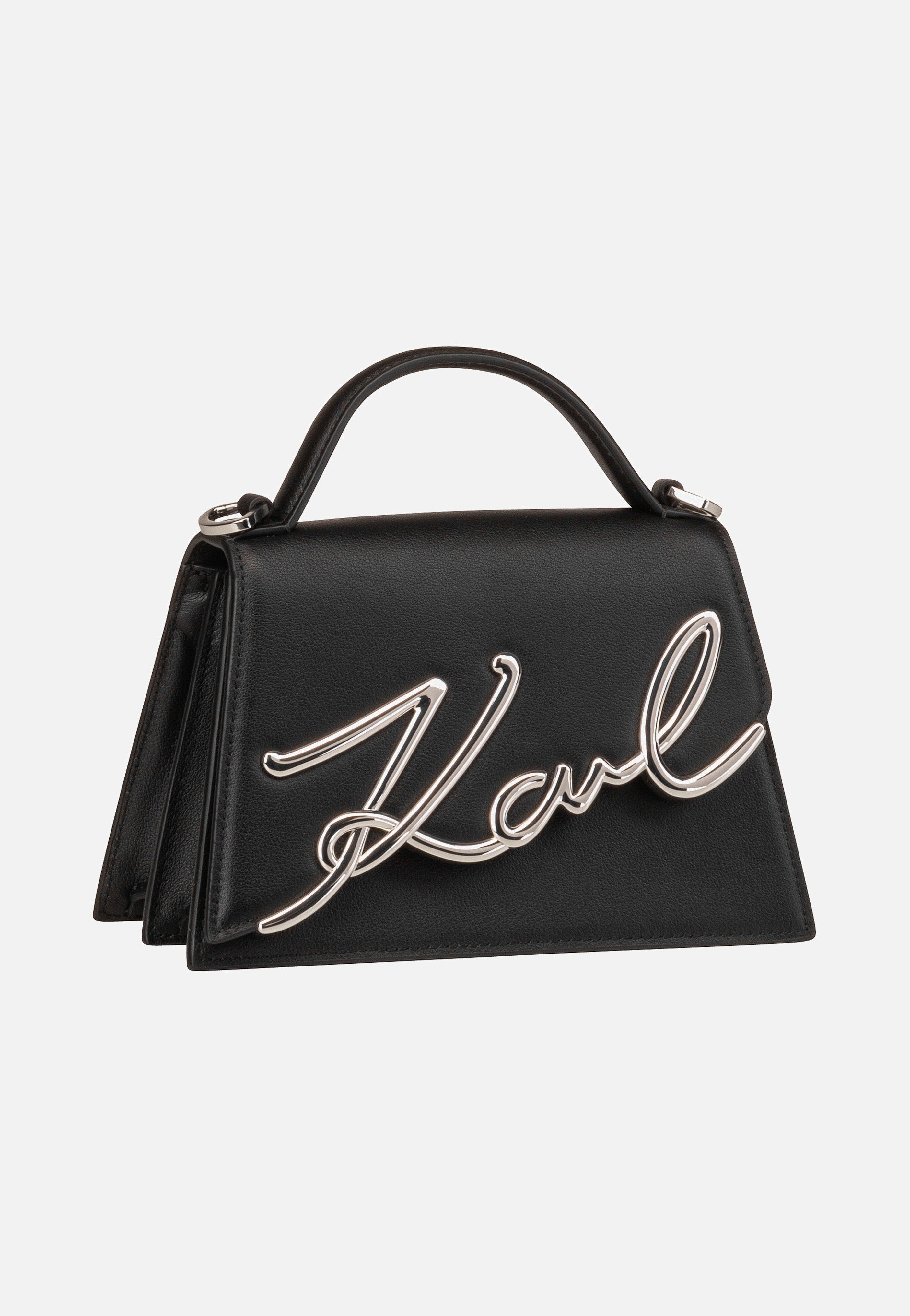 Karl Lagerfeld K/Signature 2.0 SM Black/Nickel Handle Bag