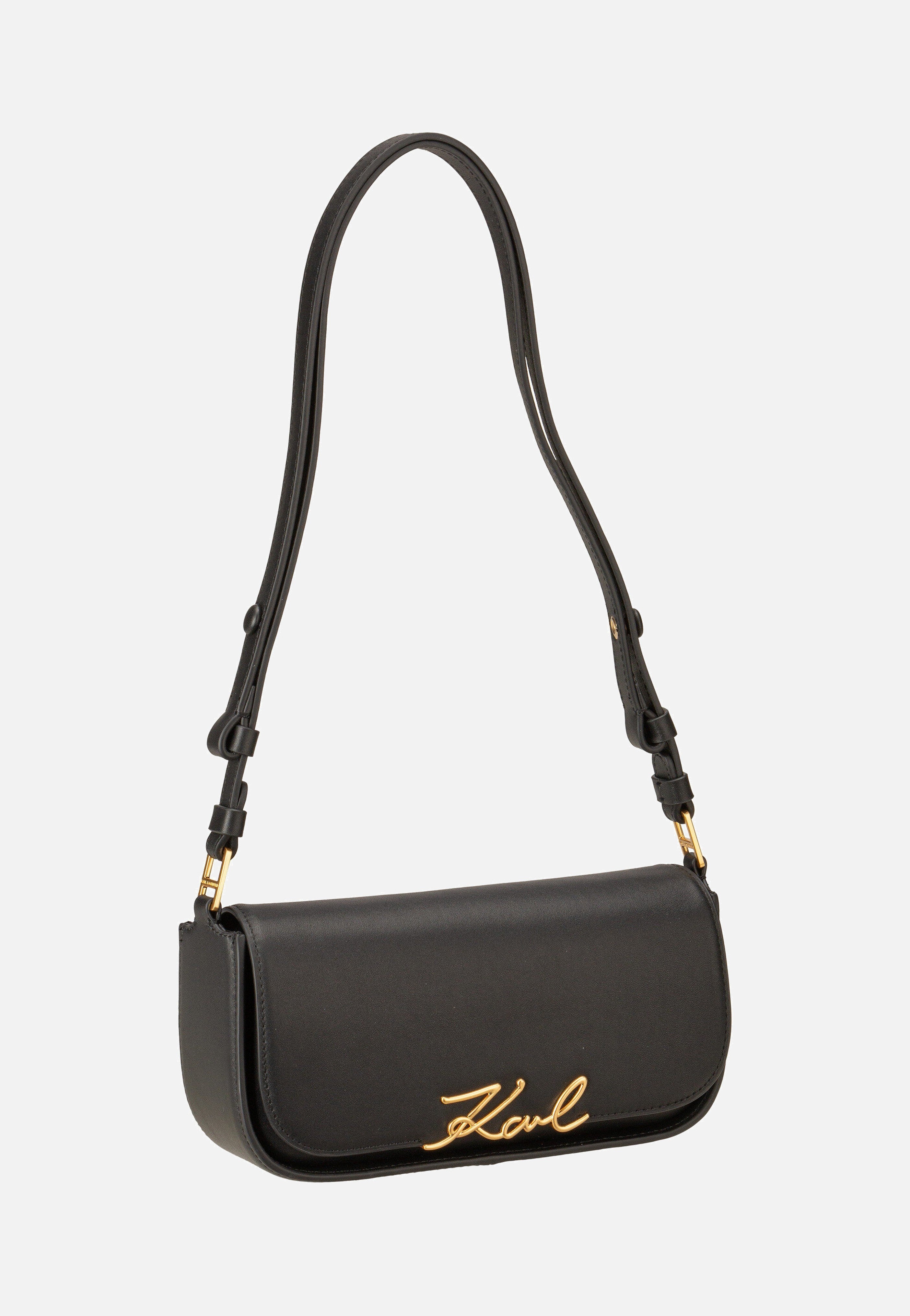 Karl Lagerfeld K/Signature Crossbody Black-Vibration Gold Evening Bag
