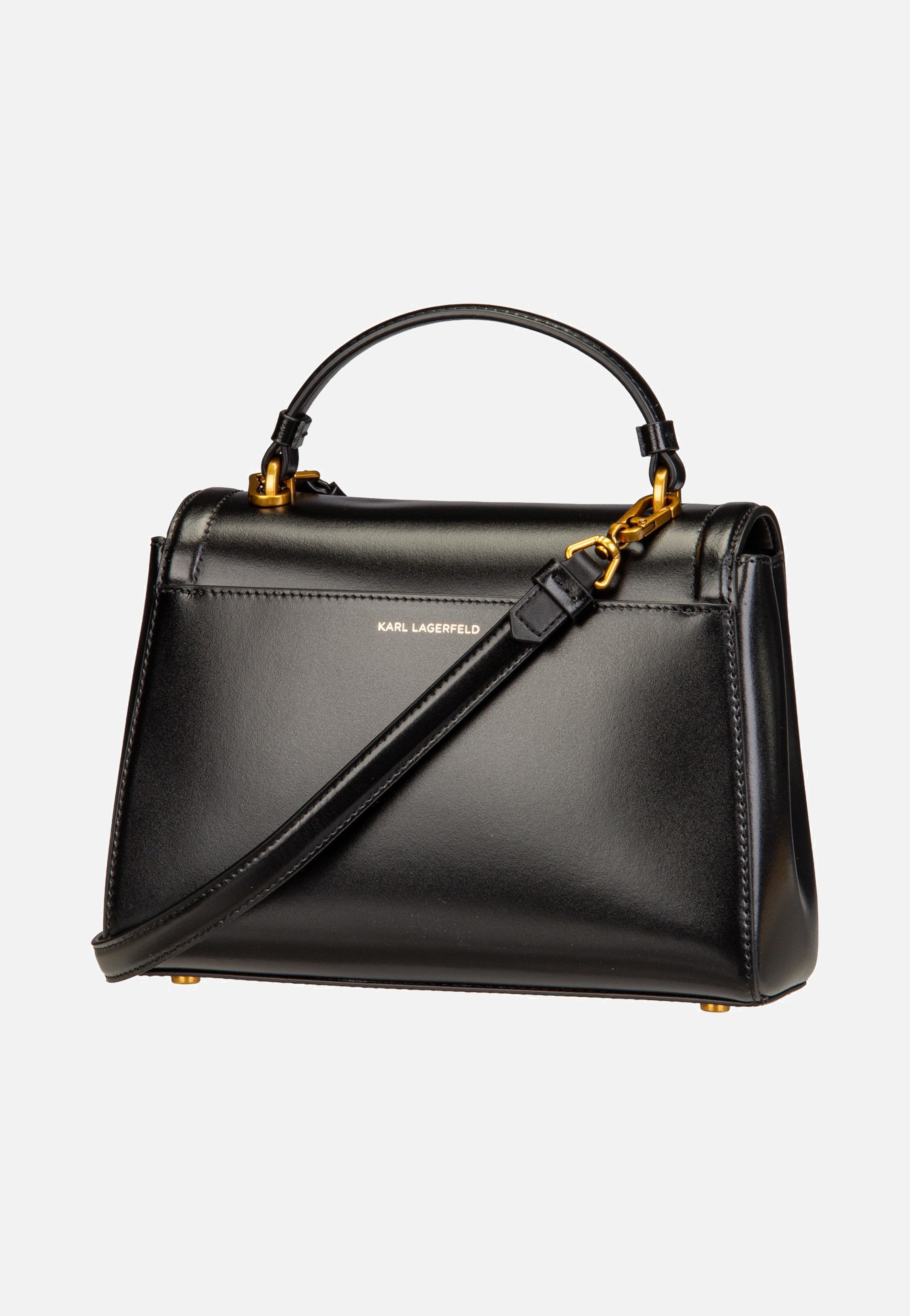 Karl Lagerfeld K/Autograph SM Top Handle Black/Gold Handle Bag