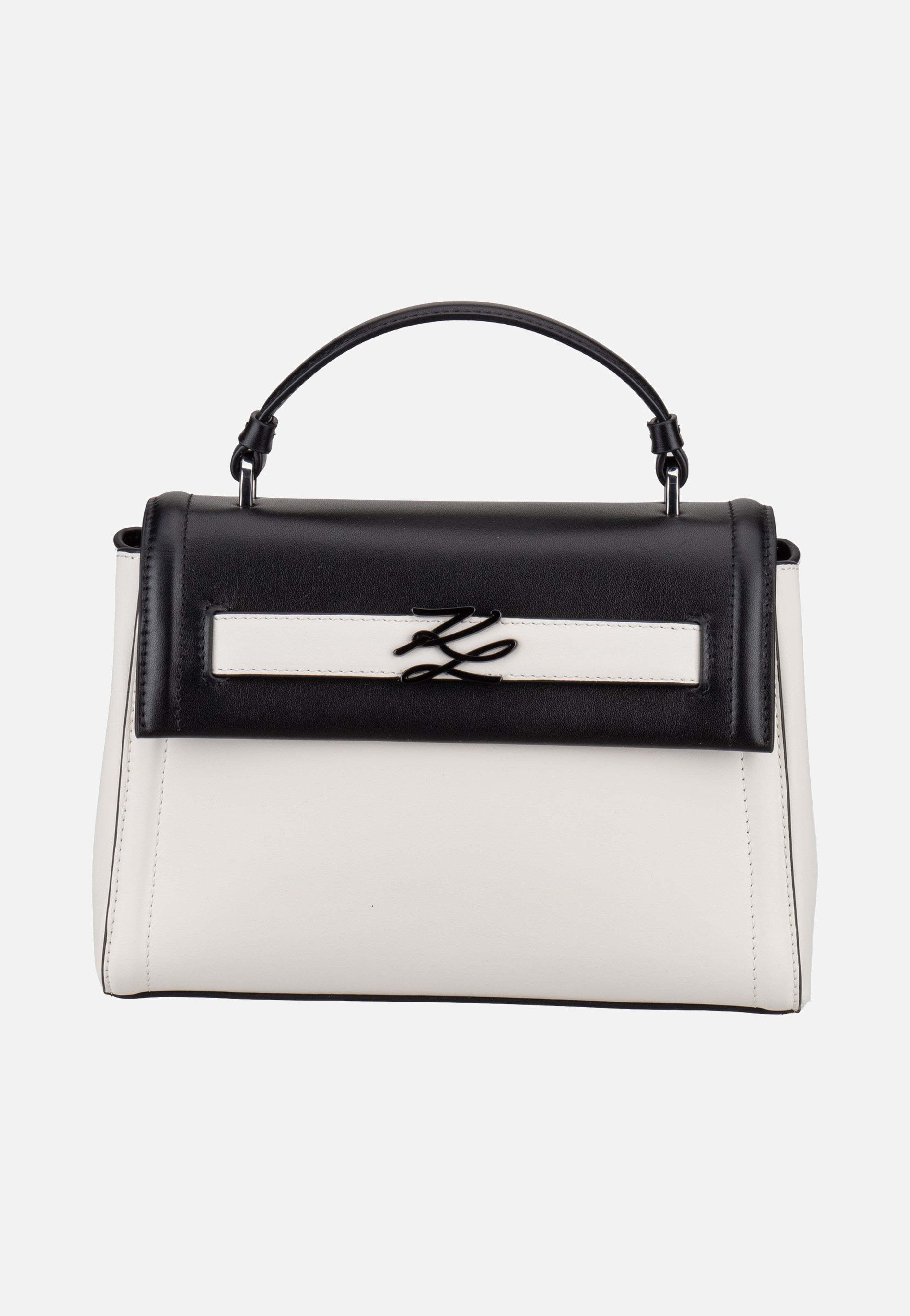 Karl Lagerfeld K/Autograph SM Top Handle Colorblock Black/White Handle Bag