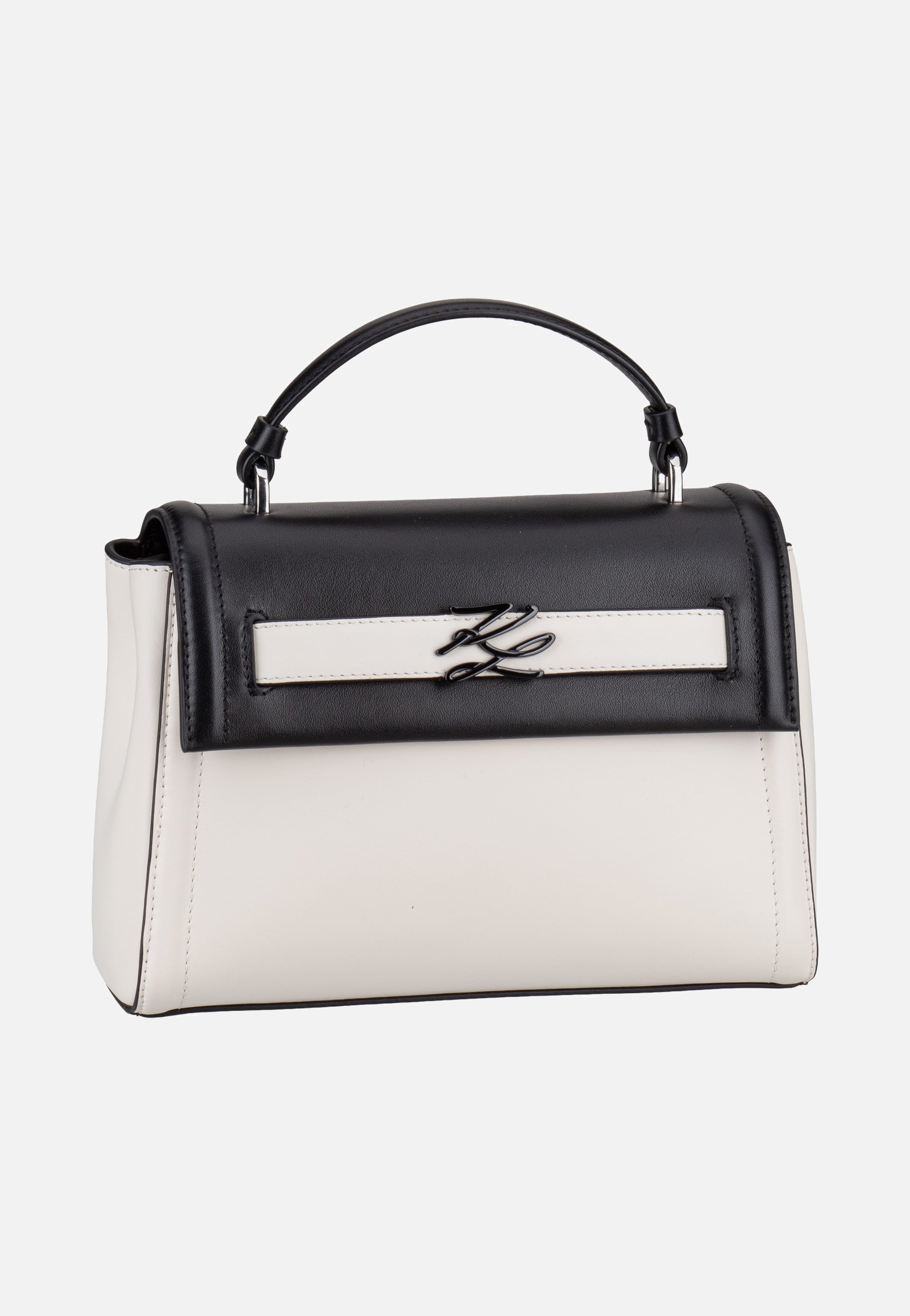 Karl Lagerfeld K/Autograph SM Top Handle Colorblock Black/White Handle Bag