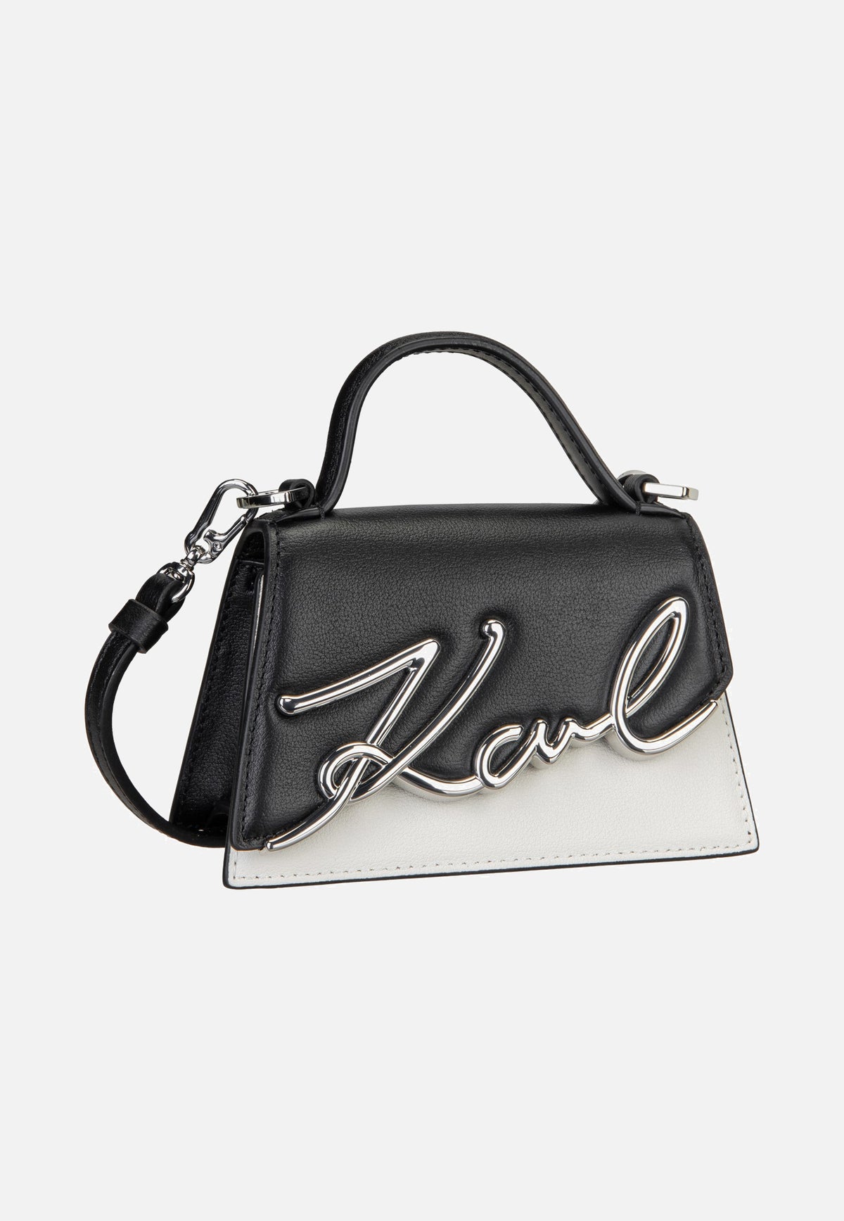 Karl Lagerfeld K/Signature 2.0 Nano Bag B/W Black/White Handle Bag
