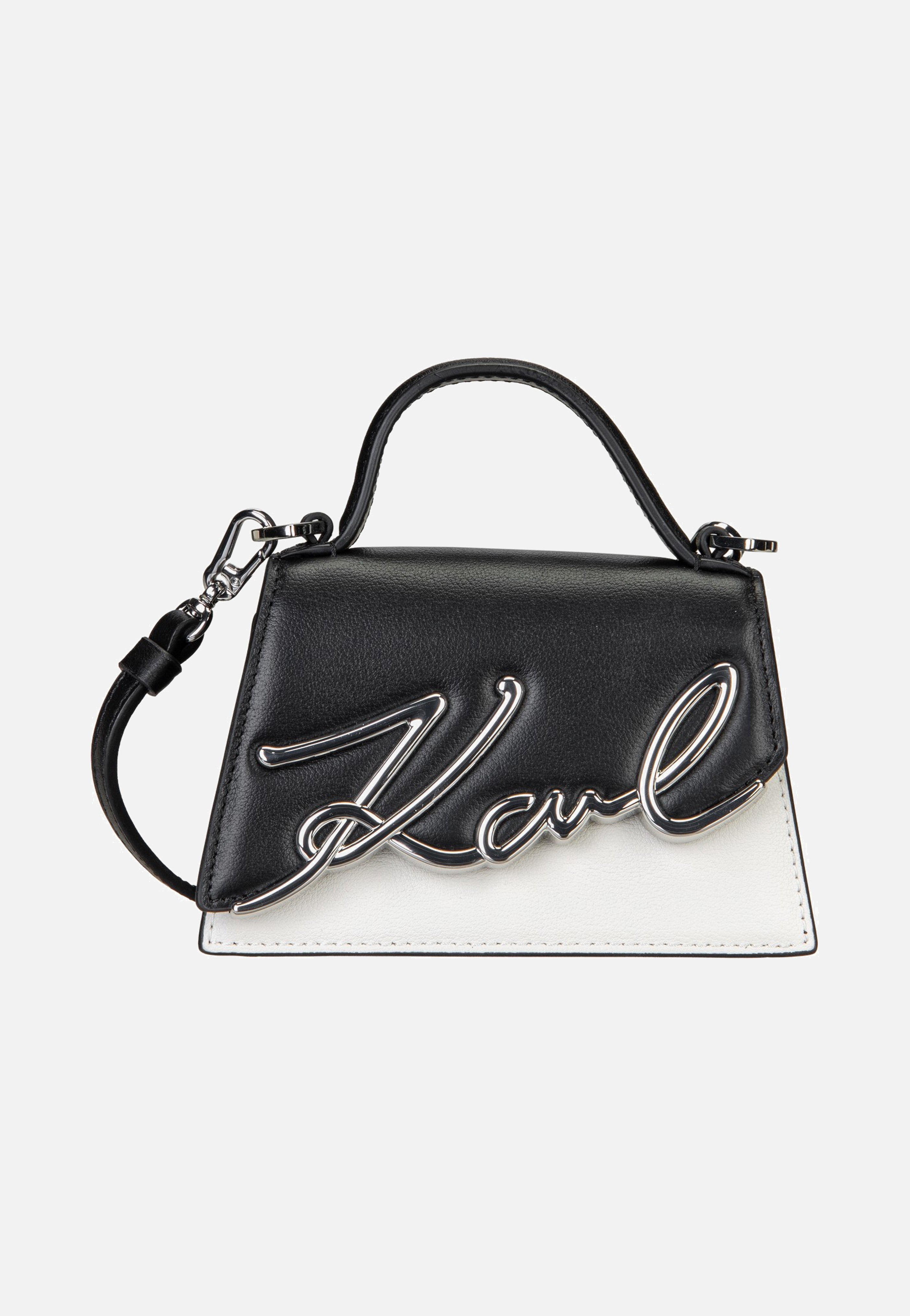 Karl Lagerfeld K/Signature 2.0 Nano Bag B/W Black/White Handle Bag