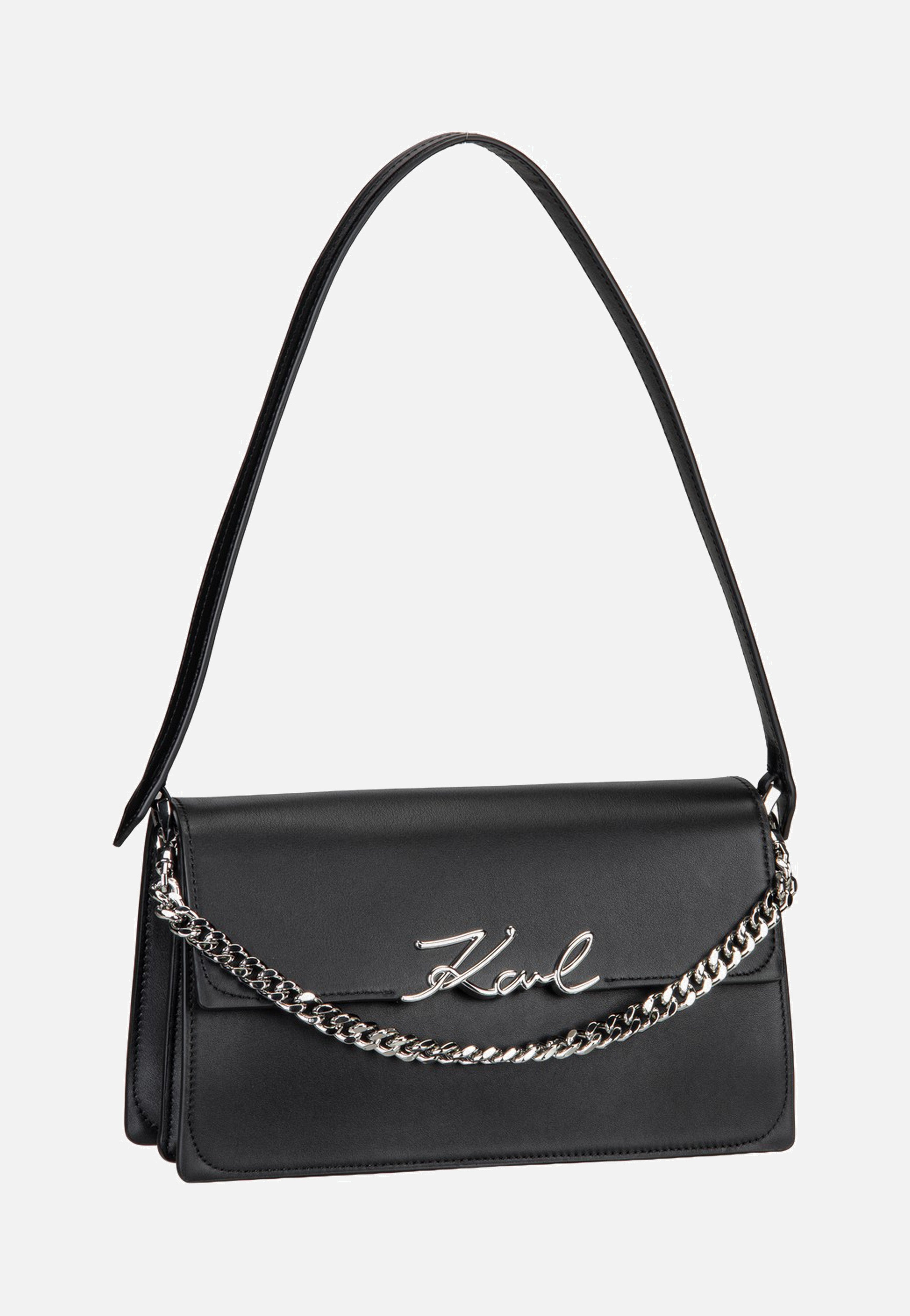 Karl Lagerfeld K/Signature Medium Flap Shb Black-Nickel Sac de soirée