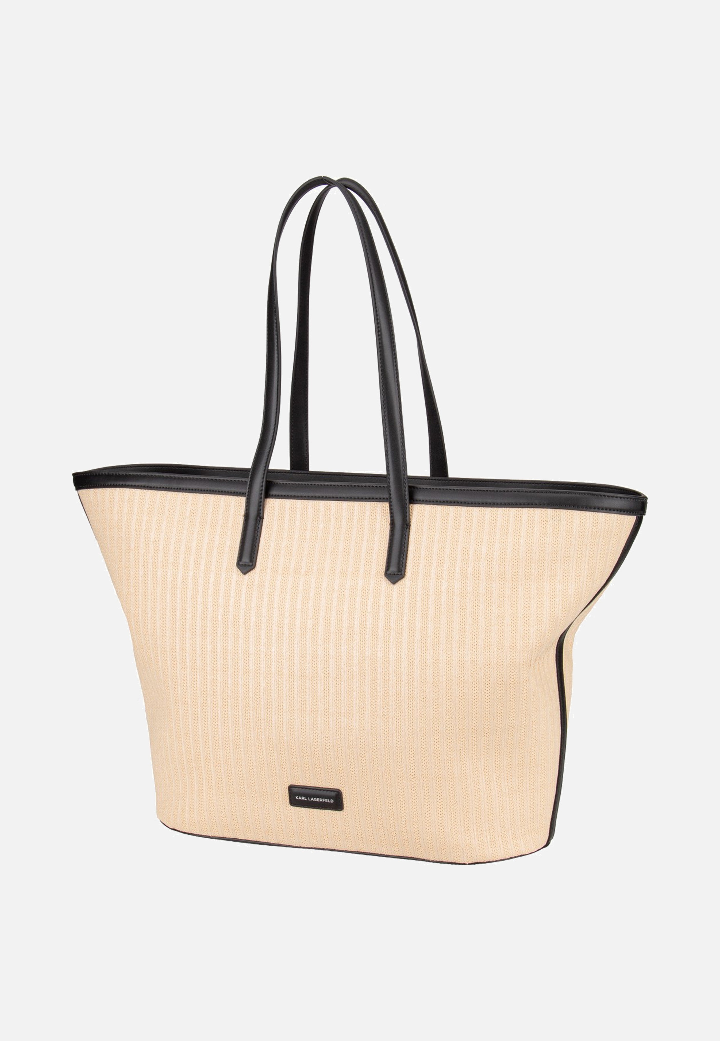 Karl Lagerfeld - K/Signature Raffia MD Tote Natural/Black - Tote Bag | Women-Image